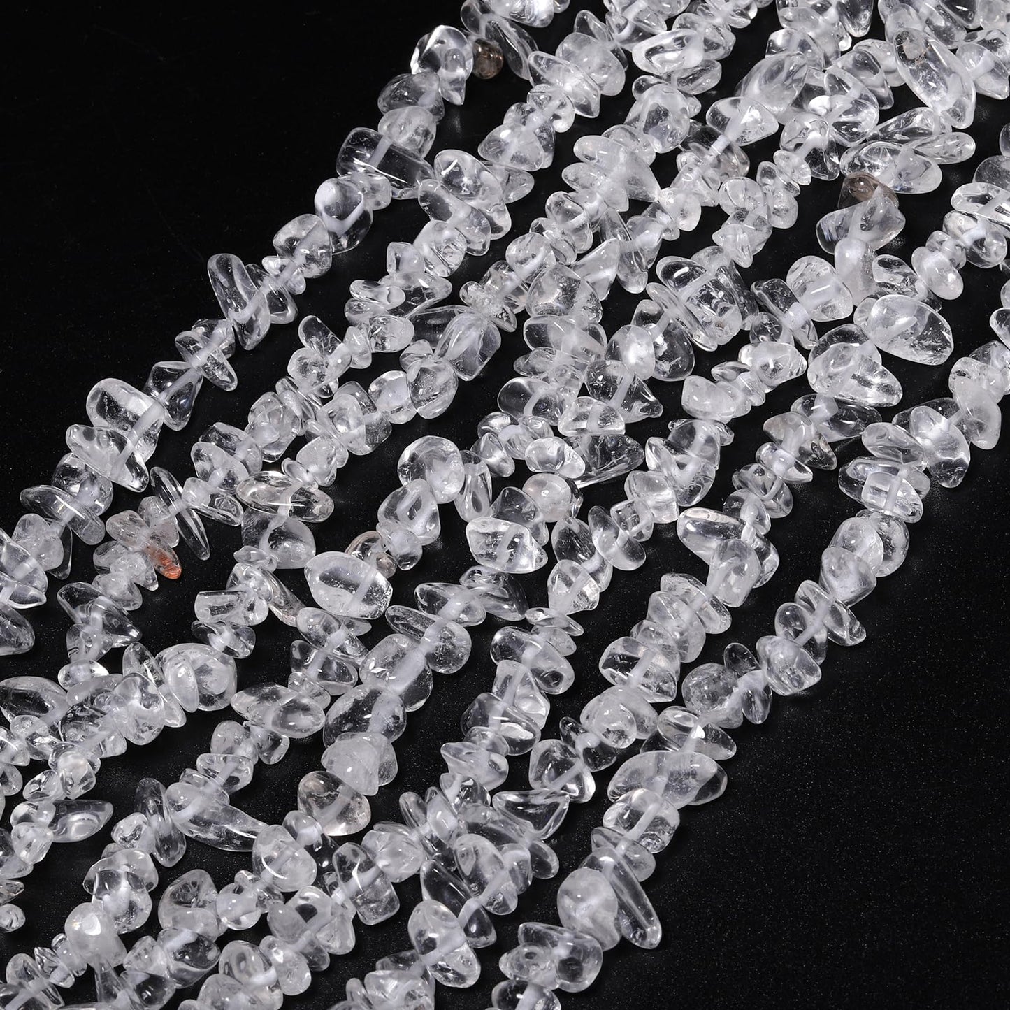 30in Clear Quartz Natural Chip Stone Beads 5-8mm About 230pcs, Irregular Drilled White Bead for Bracelets Jewelry Making Supplies for Adults, DIY Crafts.