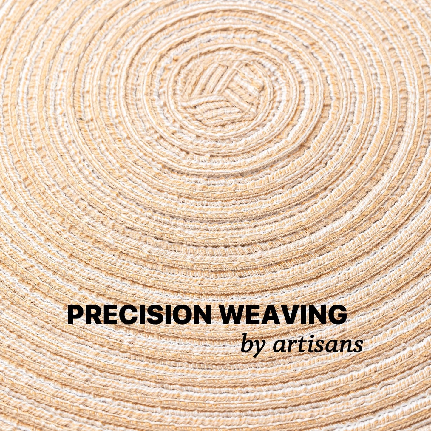 Round Placemats Set of 6 Woven Placemats Washable Braided Table Mats for Dining Table Heat Resistant Non-Slip Circle Place Mats(Beige)