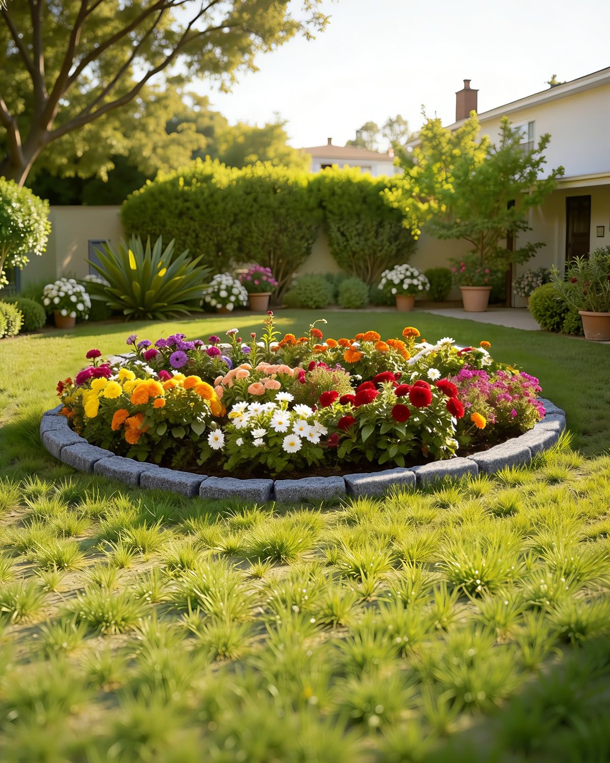 VEVOR Faux Stone Landscape Edging, No Dig Garden Edging Border, Flexible Blocks for Lawn Edging, Flower Beds, Driveway, Yards with 12 Spikes, 4 Pack 24 Bricks 16FT Kit, 46.5" Lx 3.7" W x 2.2" H, Grey
