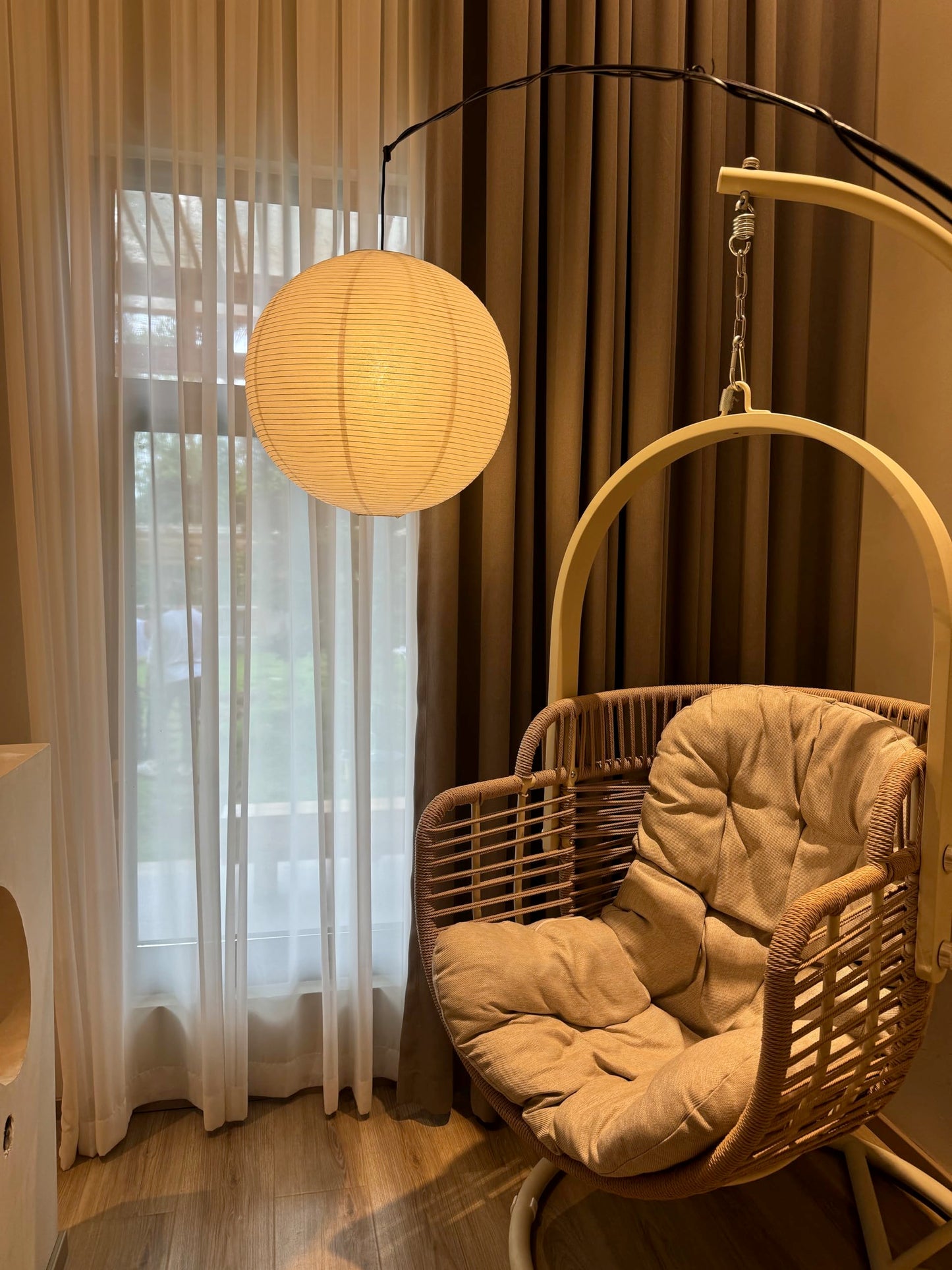 Henjjras White Round paper lamp shade 50cm(19Inch) Chinses Lantern Pendant Lamp Shade,Large Foldable Lampshade