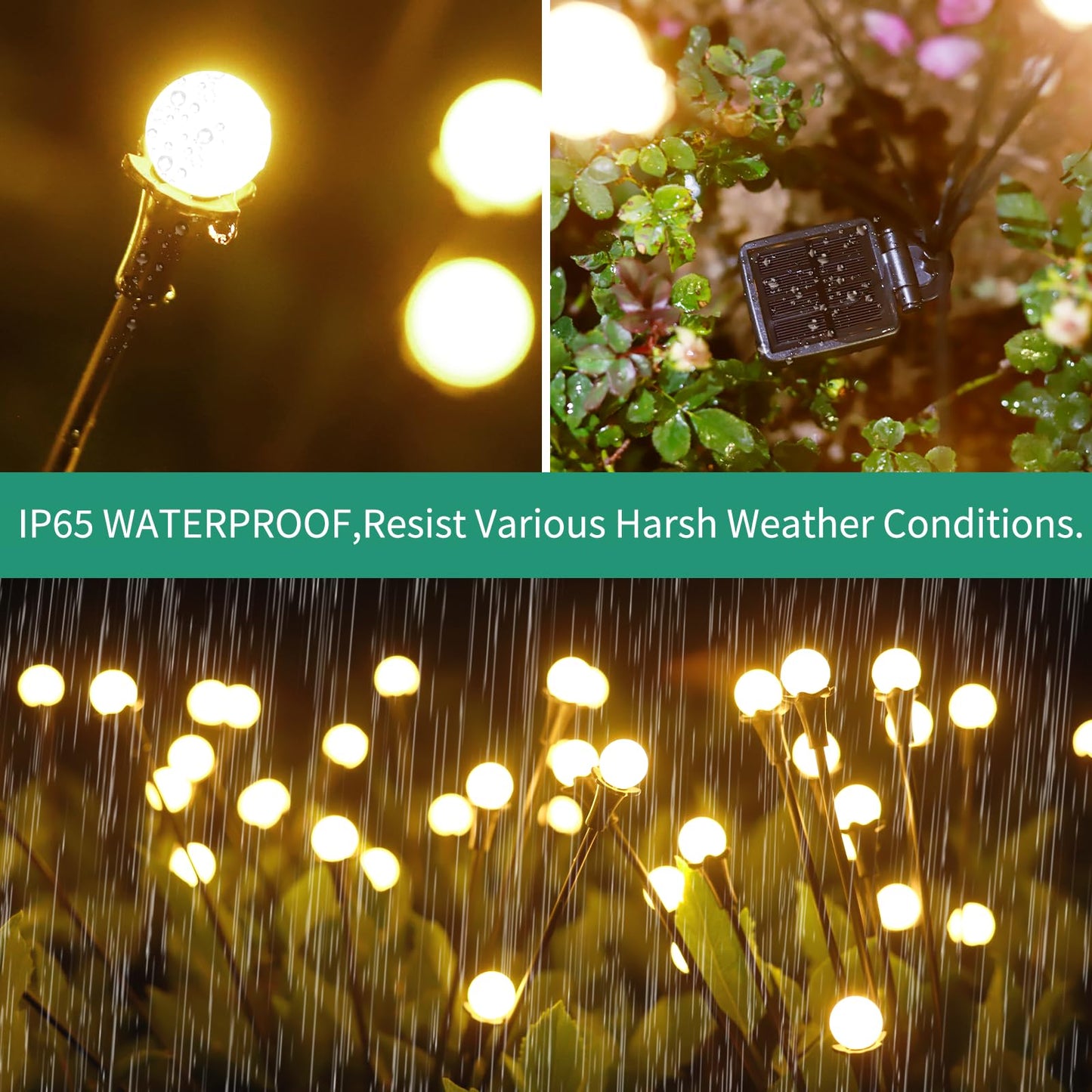 vignuto Solar Lights Outdoor Waterproof, 8 Packs 64LED, Solar Garden Lights, Garden Decor, Patio Decor, Unique Gifts for Women, Gifts for Grandma