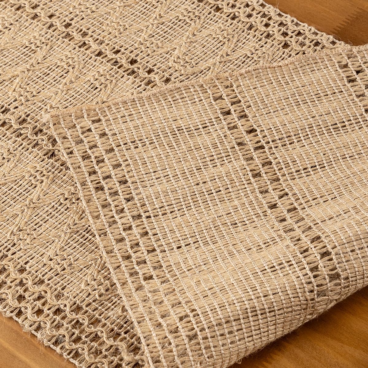MLMC Burlap Boho Table Runner Farmhouse Burlap Jute Table Runner 36 inch Long Rustic Woven Table Centerpiece Decor for Dinning Kitchen Wedding Bridal Shower Eveyrday Use 12x36 Inch