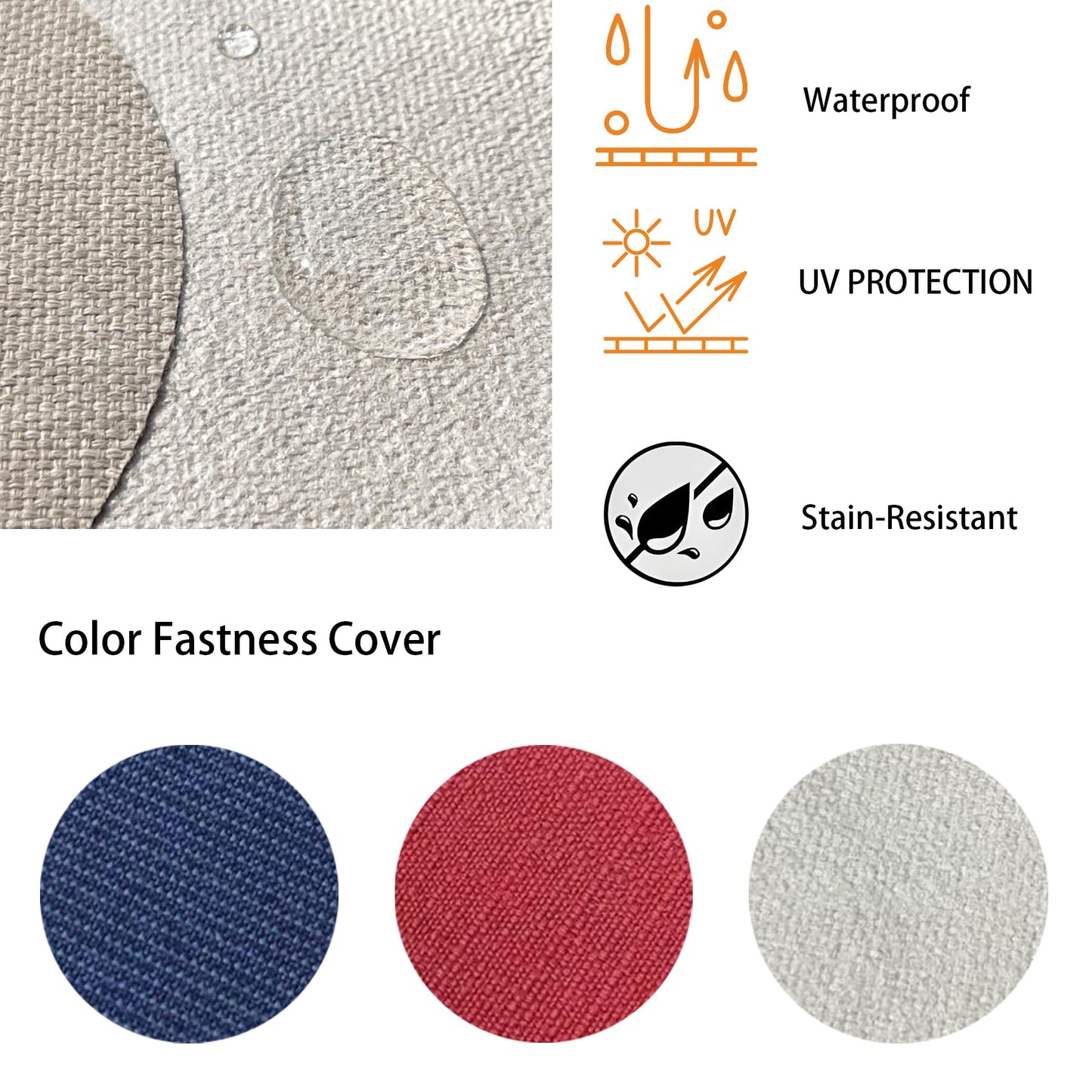 Garden lucky 19"x19" Outdoor Universal Cushion Set of 1, Patio Cushions with Handles & Ties, Water-Proof Stain-Resistant UV Resistant Weather Resistant High Resilience Foam with YKK Zippers,Riverbed