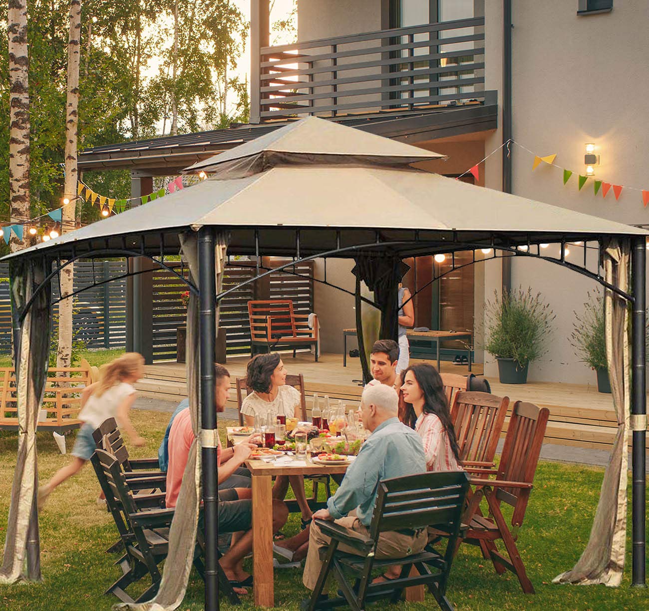 Ontheway Winds Replacement Canopy for Target Madaga Gazebo (Beige)