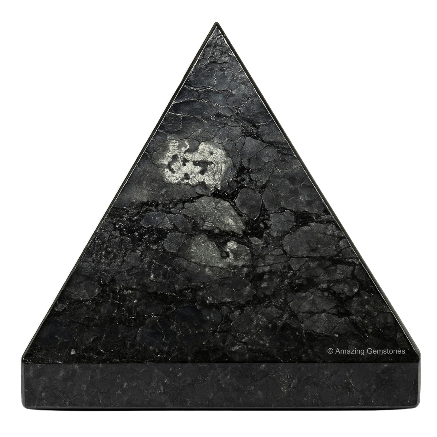 Amazing Gemstone Nuummite Pyramid Crystal Healing Stones - 2" Great Pyramid Figurine of Natural Stone Pyramid for Meditation, Reiki, Chakra Balancing and Crystal Pyramids Grid