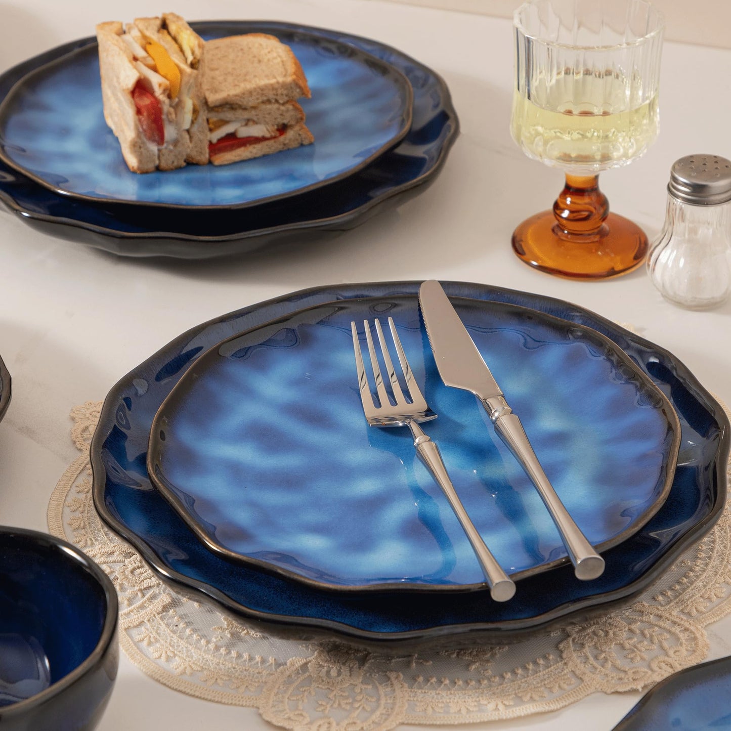 YIZERN Dinnerware sets plates and bowls sets modern plates,Ceramic Dinnerware Sets,12 Pieces Porcelain Lightweight Plates,Scratch Resistant Dish Set (style - 4, 4 - Set (12pcs))
