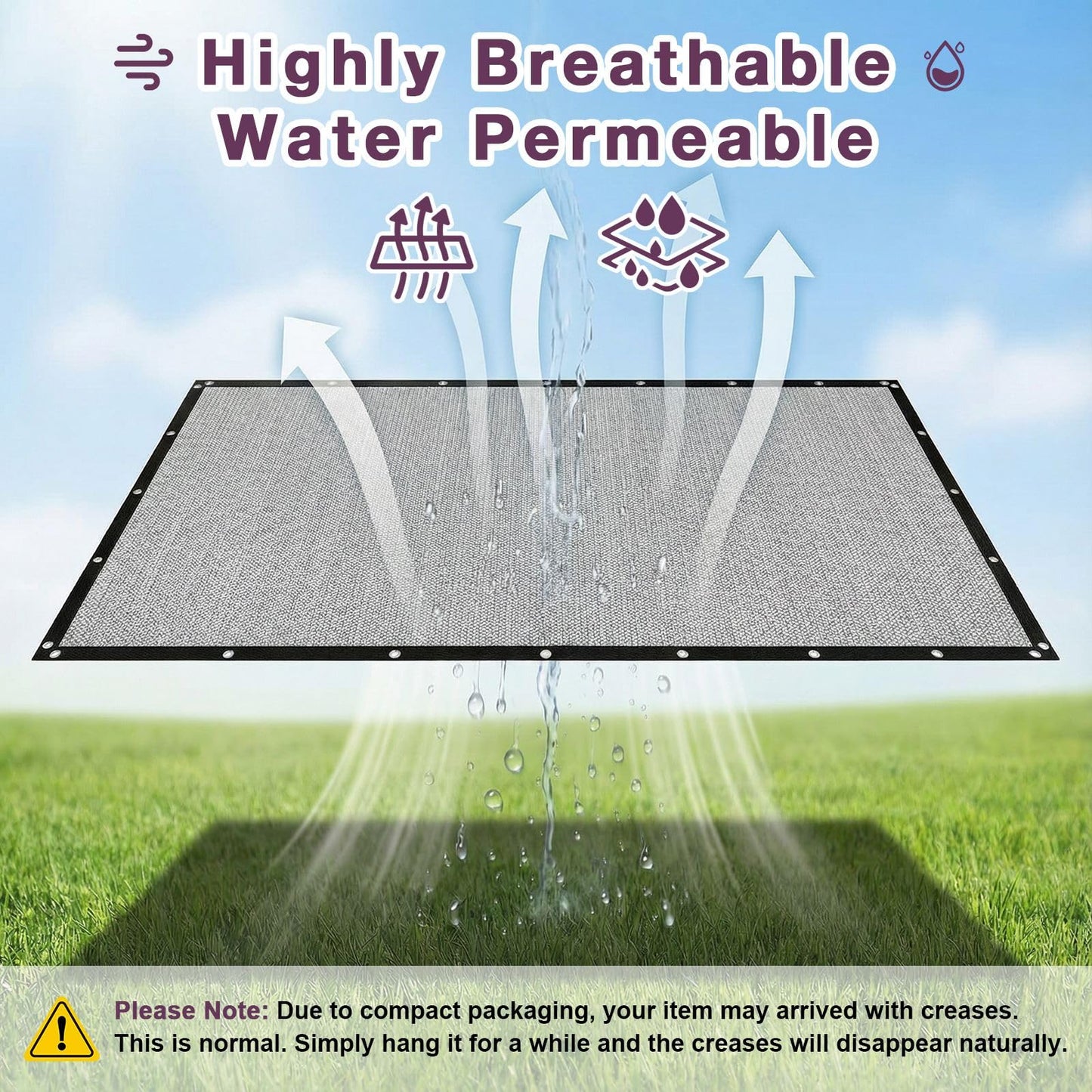 Outaro 90% Sun Shade Cloth with Gromments, 0 6' X 0 8' Pergola Shade Cover Canopy, UV Protection Mesh Tarp Sun Screens for Outdoor Patio Garden Gazbos Porch Courtyard, Light Gray