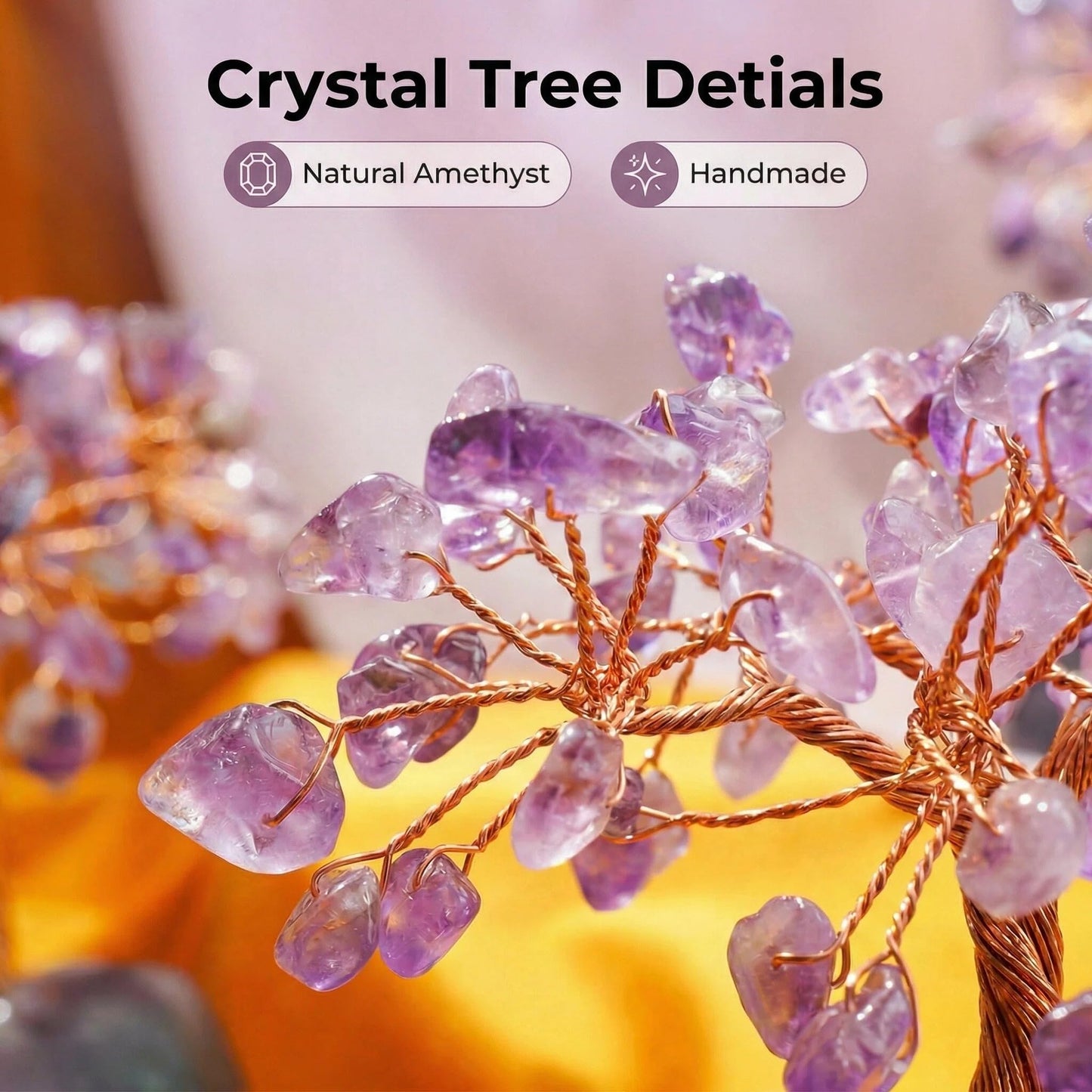 Tree of Life Healing Crystal Trees for Home Decor, Crystal Tree of Life Sister Birthday Gifts Home Decor Birthday Gift for Mom Positive Energy New House Warming Gifts for Women