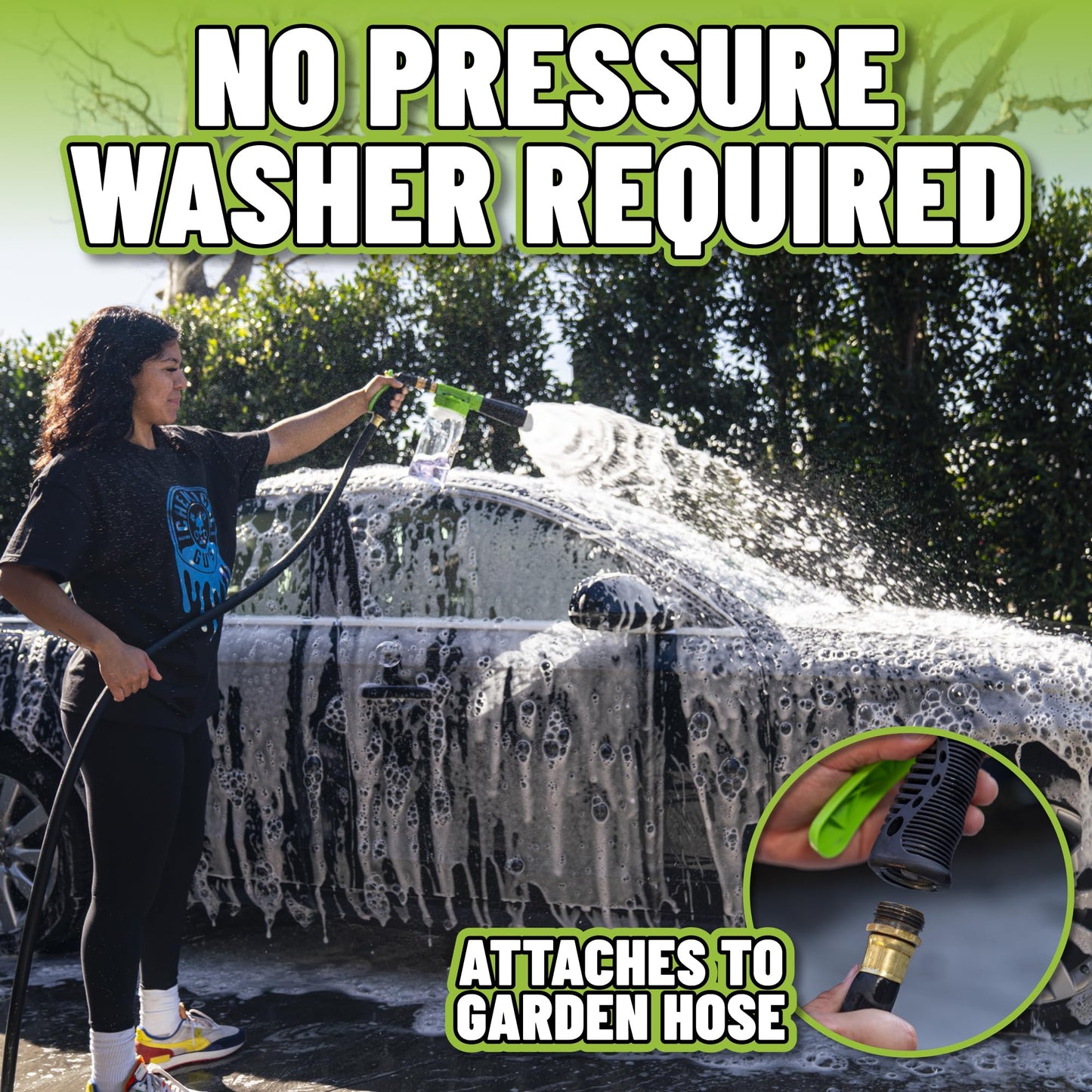 Chemical Guys Foam Blaster 6 Car Wash Gun, Chemical Guys Foam Gun, and Chenille Scratch-Free Microfiber Wash Mitt - Connects to Any Garden Hose for Thick Suds - Safe for Cars, Trucks, SUVs - 2 Items