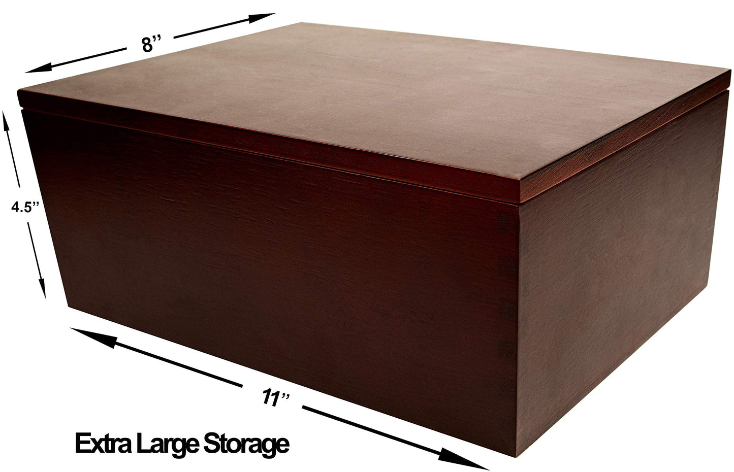 Wooden Storage Box for Home - Large Wood Keepsake Box with Lid - Dark Brown Wooden Memory Box - Wooden Boxes (Dark Brown)