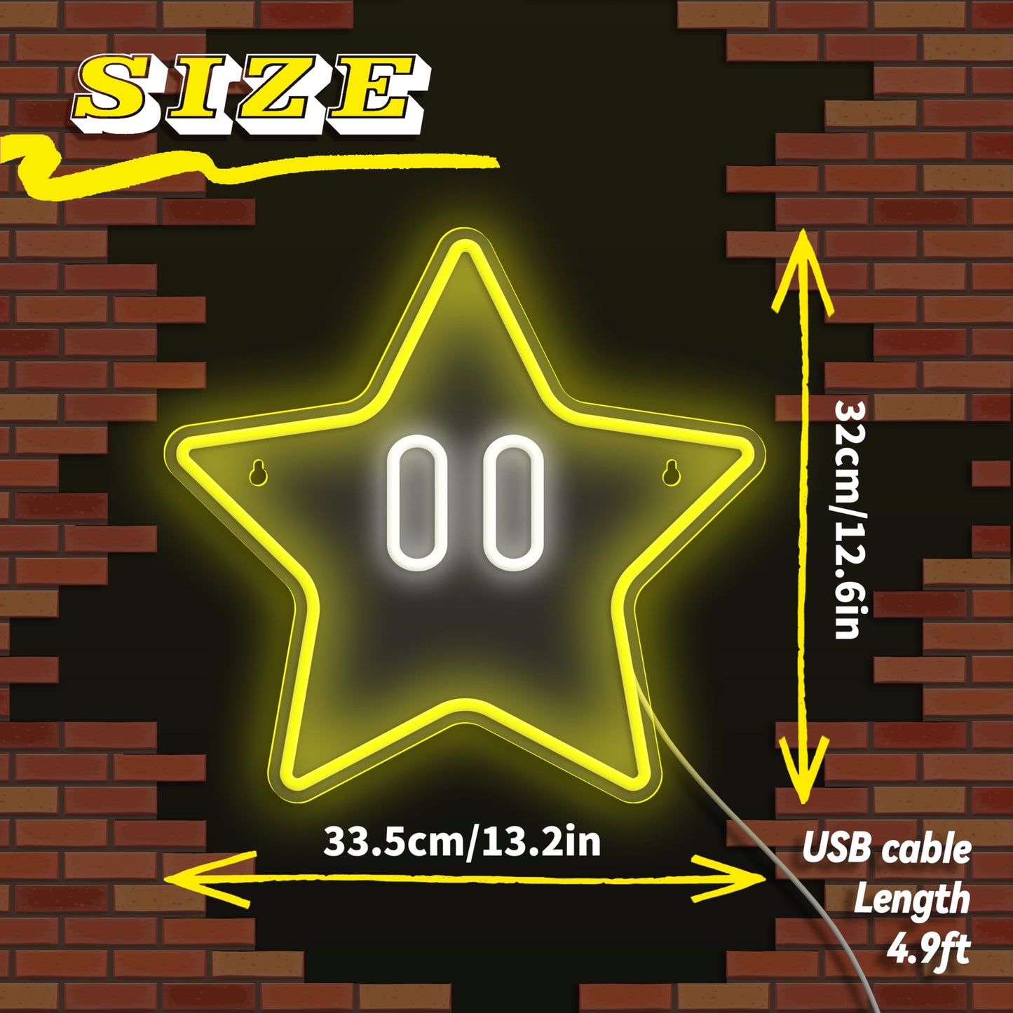 Star Neon Sign, Gaming Led Neon Light for Kids Bedroom Wall Decor Game Room Decor,Man Cave,Dimmable Gaming Star Led Sign Gifts for Kids Boys