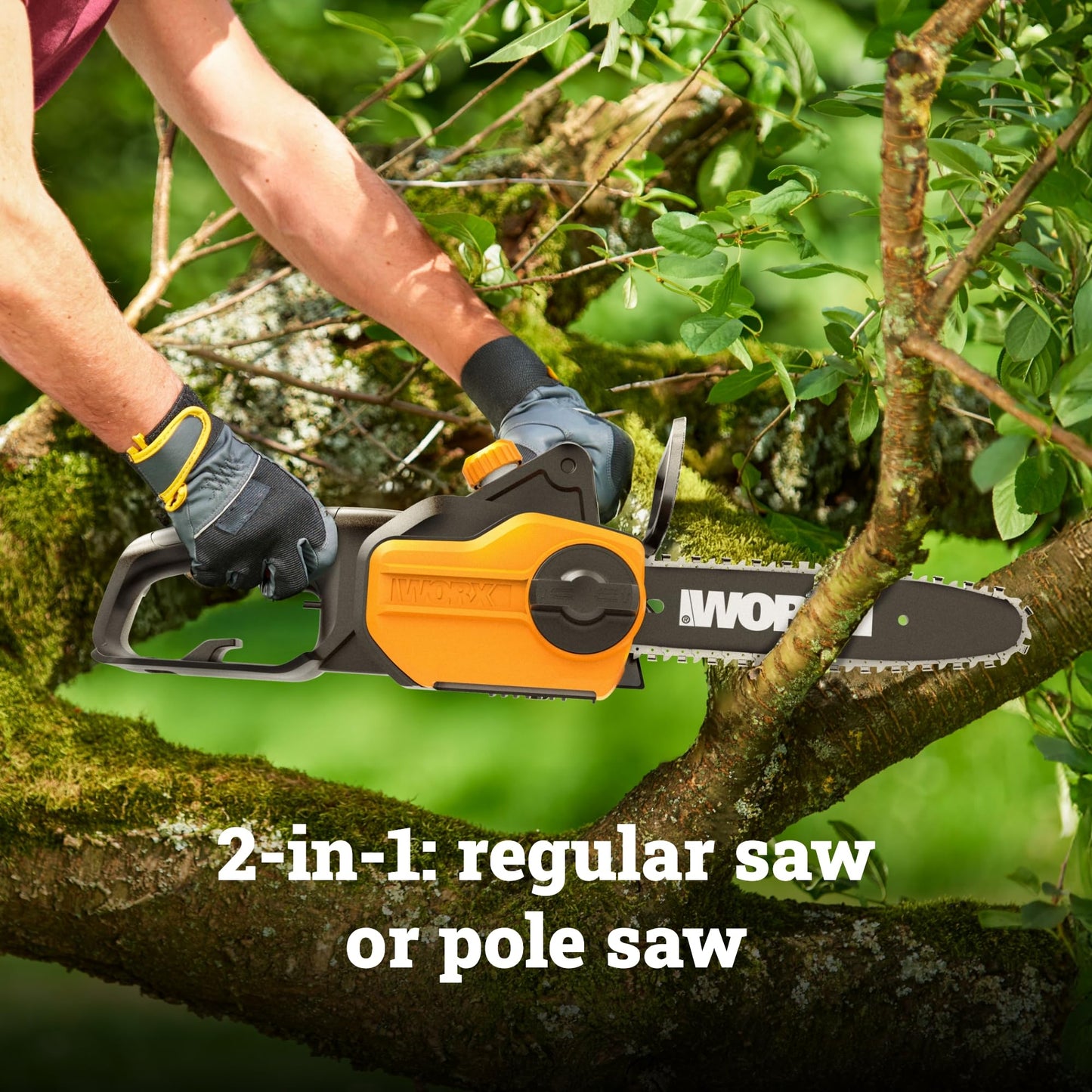 WORX Pole Saw, 8 Amp 10" Electric Pole Saw, Up to 10 ft., 28 ft/s chain speed