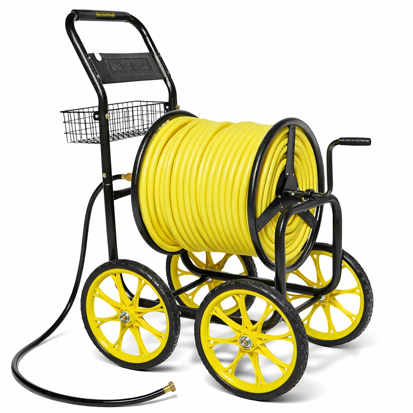 Real Hose Storage Garden Hose Reel Cart, Heavy Duty Hose Reel with Wheels, Outdoor Water Hose Reel for Backyard, Garden, or Lawn, Metal Hose Carts (400ft Hose Carriage)