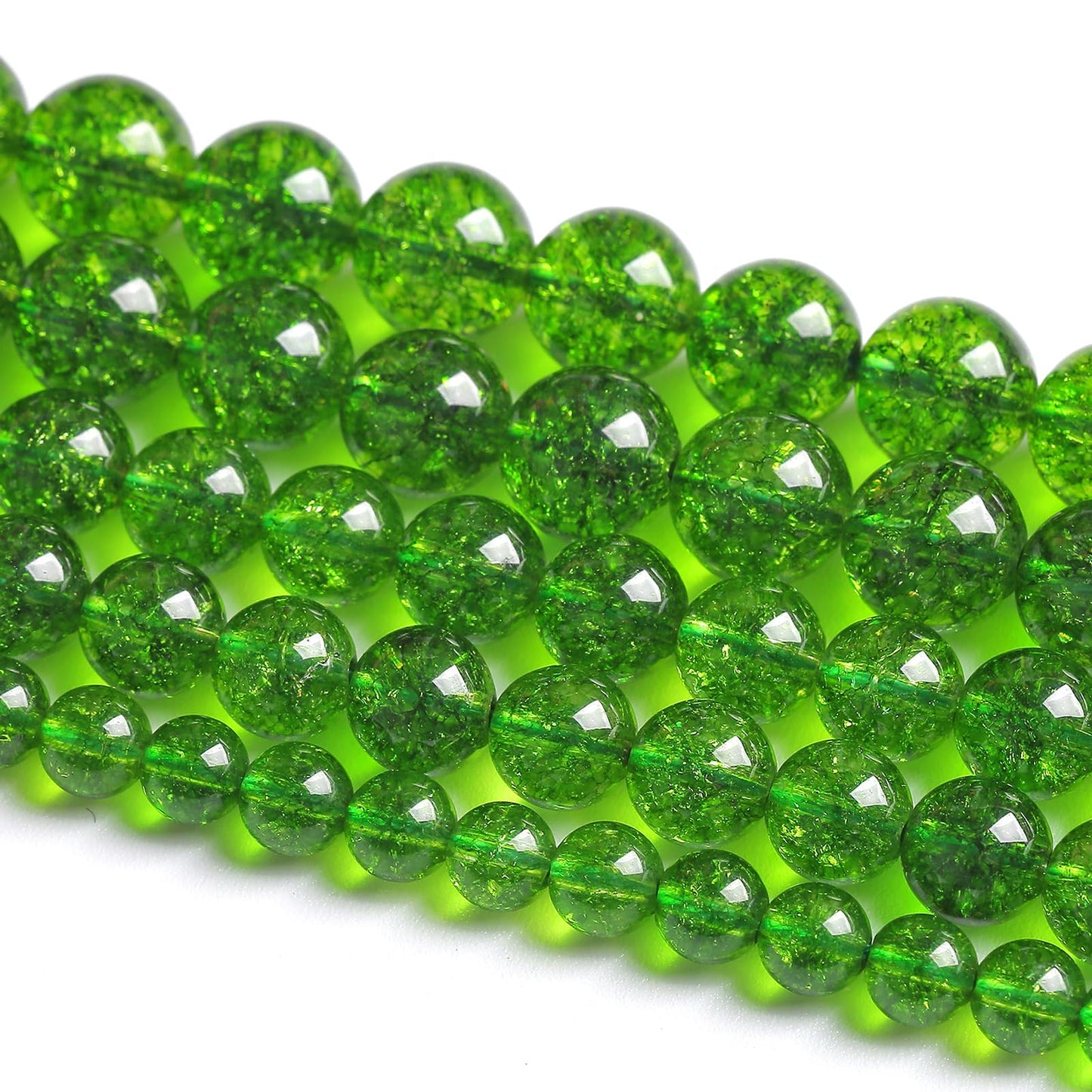 6MM 60PCS Green Peridot Crystal Stone Beads for Jewelry Making DIY Bracelet