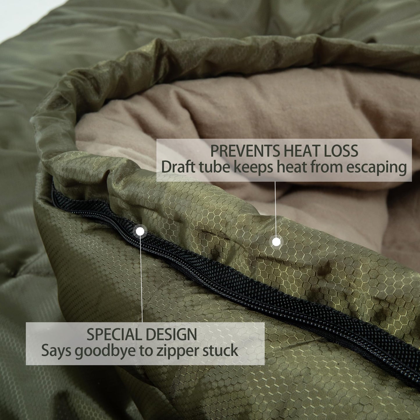 HiZYNICE 0 Degree Sleeping Bags for Adults Winter Camping Cold Weather XXL Wide Long.Green Right Zip.Compression Sack Included