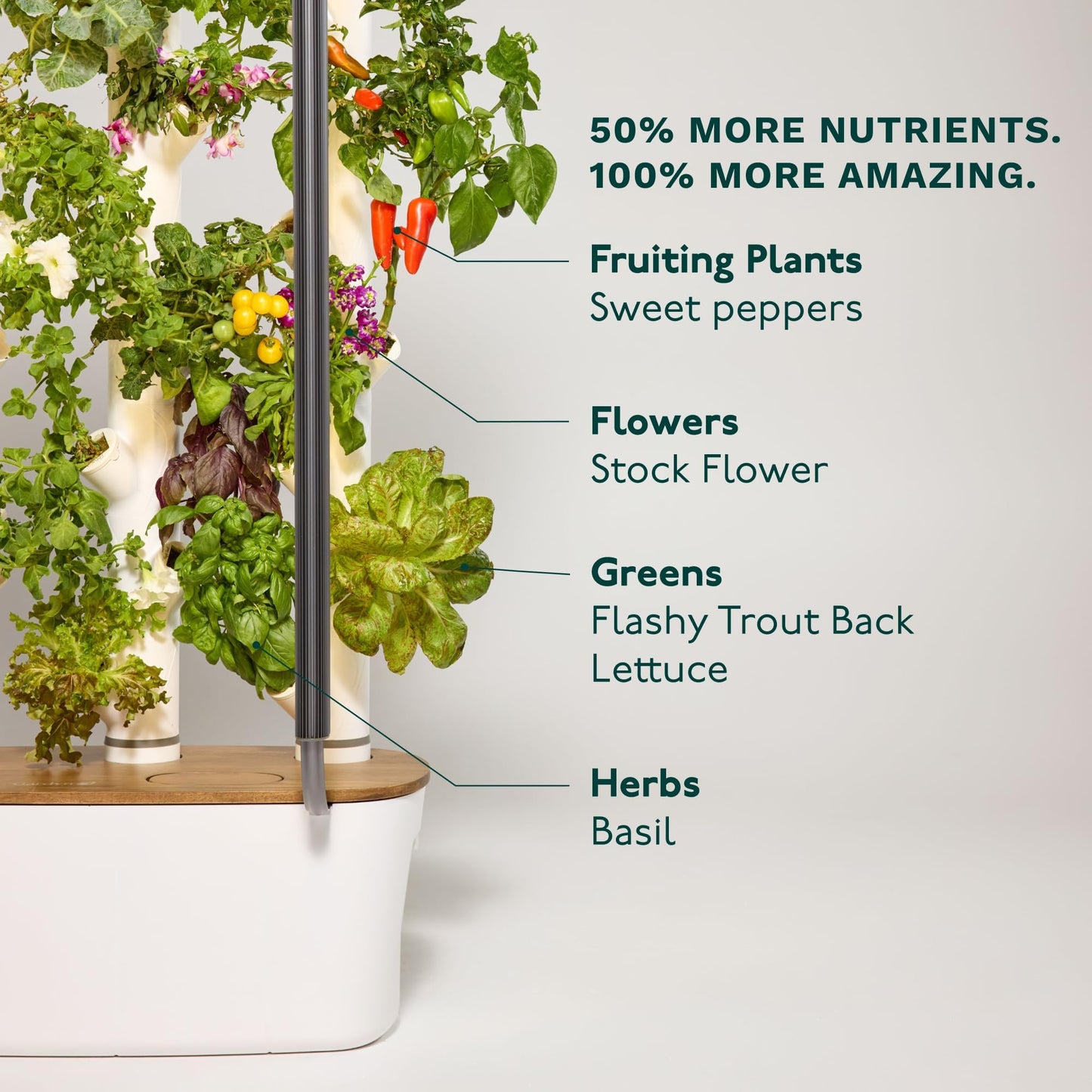 Gardyn Home 4 Vertical Hydroponics Growing System Kit - 30 Non-GMO Plants, Herbs, Vegetables - Smart Tower Garden Hydroponic Herb Garden Planter Indoor Kit - Indoor Gardening System w/LED Grow Lights