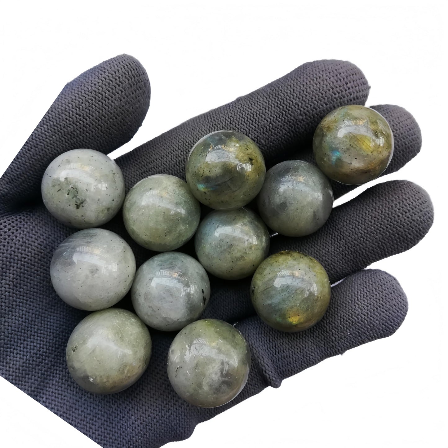 Sunshcat Natural Moonstone 0.78 Inchs Crystals and Healing Stone Ball Set,Home Desktop Feng Shui Array Decoration(7 Pieces) ﻿