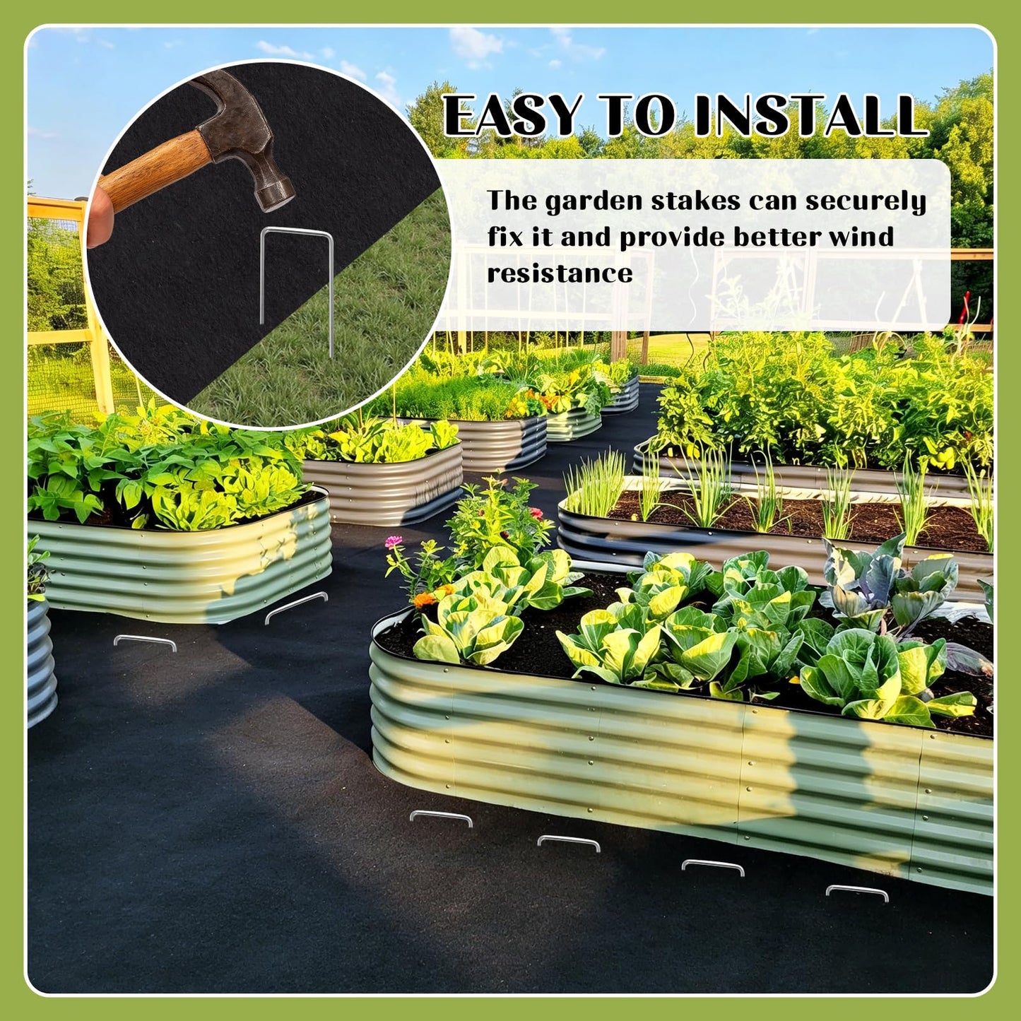2 Rolls Recycled Felt Mulch Mat Roll for Landscaping, 8.2 x 2Ft Black Fabric Mulch Walkway Pathway Mat, Permanent Garden Pathway Mulch Barrier Landscaping Mat with 20 Stakes for Garden Weed Barrier