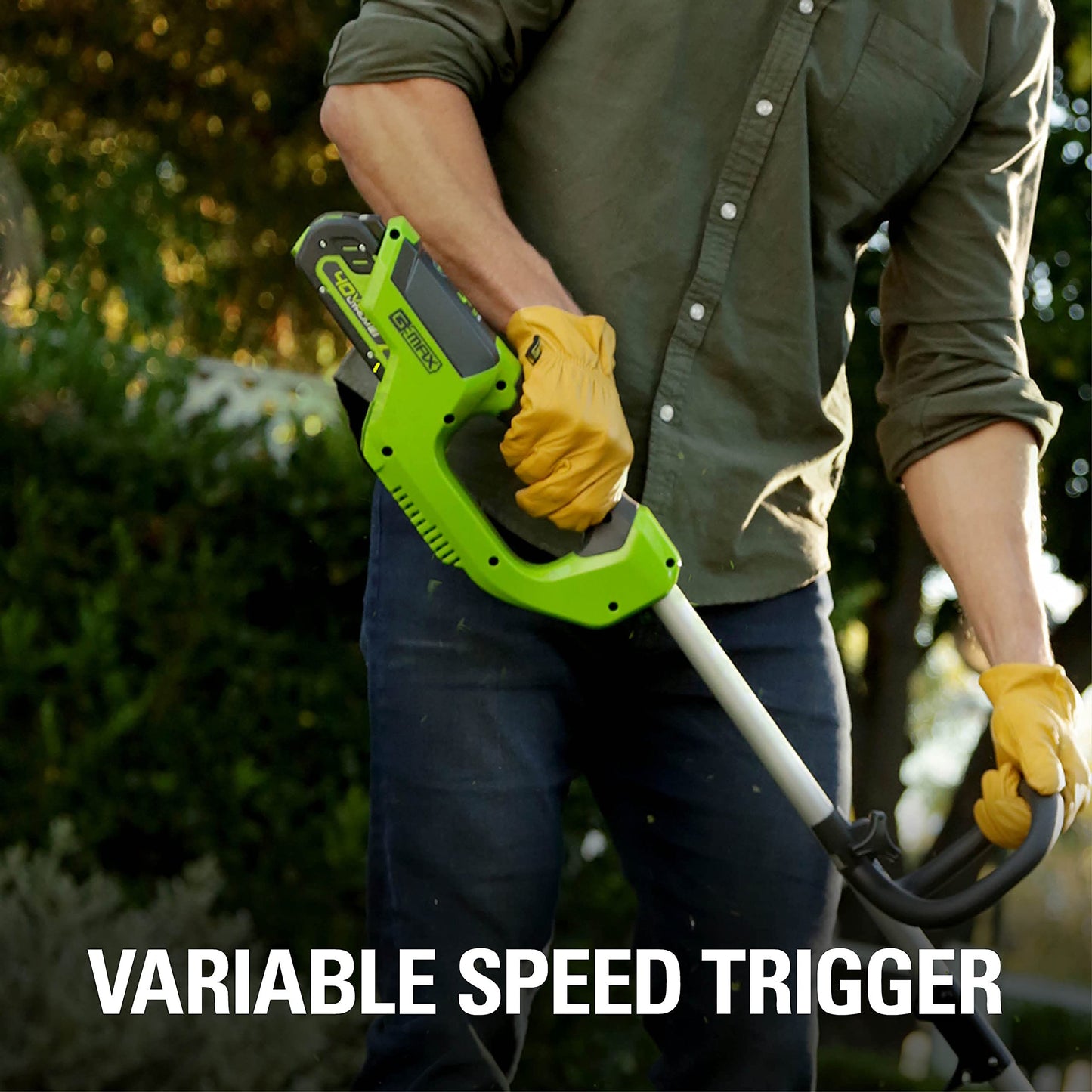 Greenworks 40V 12" Cordless String Trimmer, 0.065" Dual Line with Auto Feed, Variable Speed, Lightweight Weed Eater, 3-Year Warranty