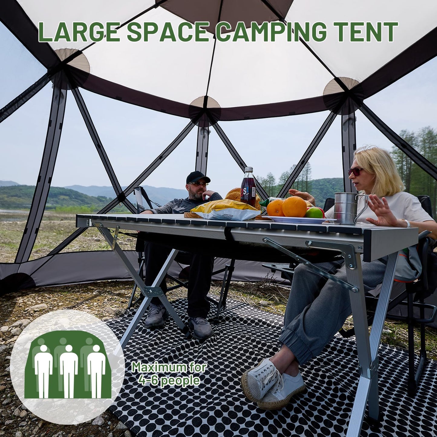 Timber Ridge Easy Pop Up Gazebo Canopy Tent for Camping, 11.5 X 9.8 Ft Portable Instant Screenhouse, Pop Up Screened in Canopy with Netting for Backyard, Patio, Outdoor, Tailgating, Picnics, Grey