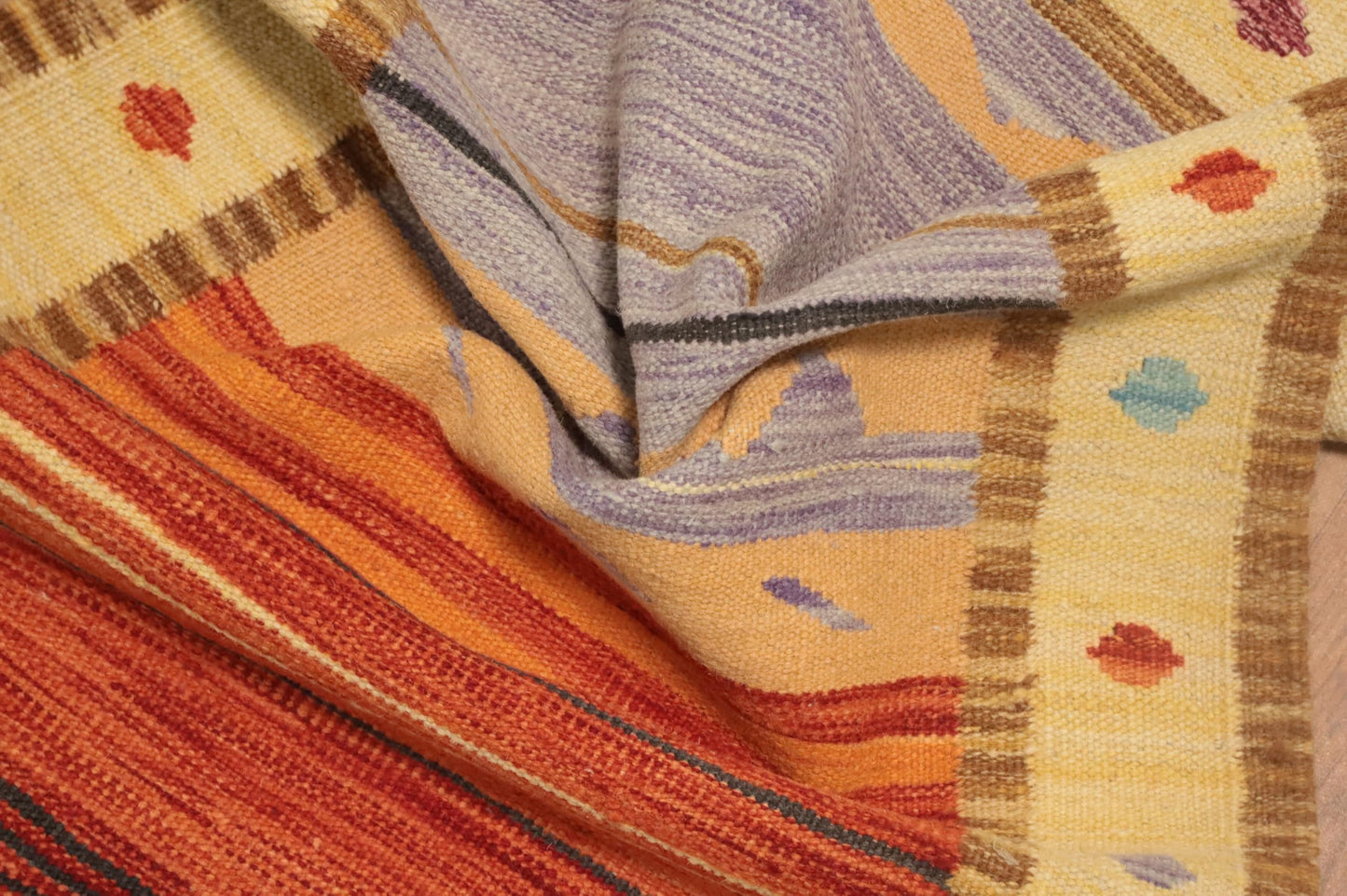 RugSource Southwestern Collection, 2x4 Rug, Hand Woven Oranges & Rust Tribal Rug, Oriental 100% Wool Carpet for Foyer, Entryway and Hallway