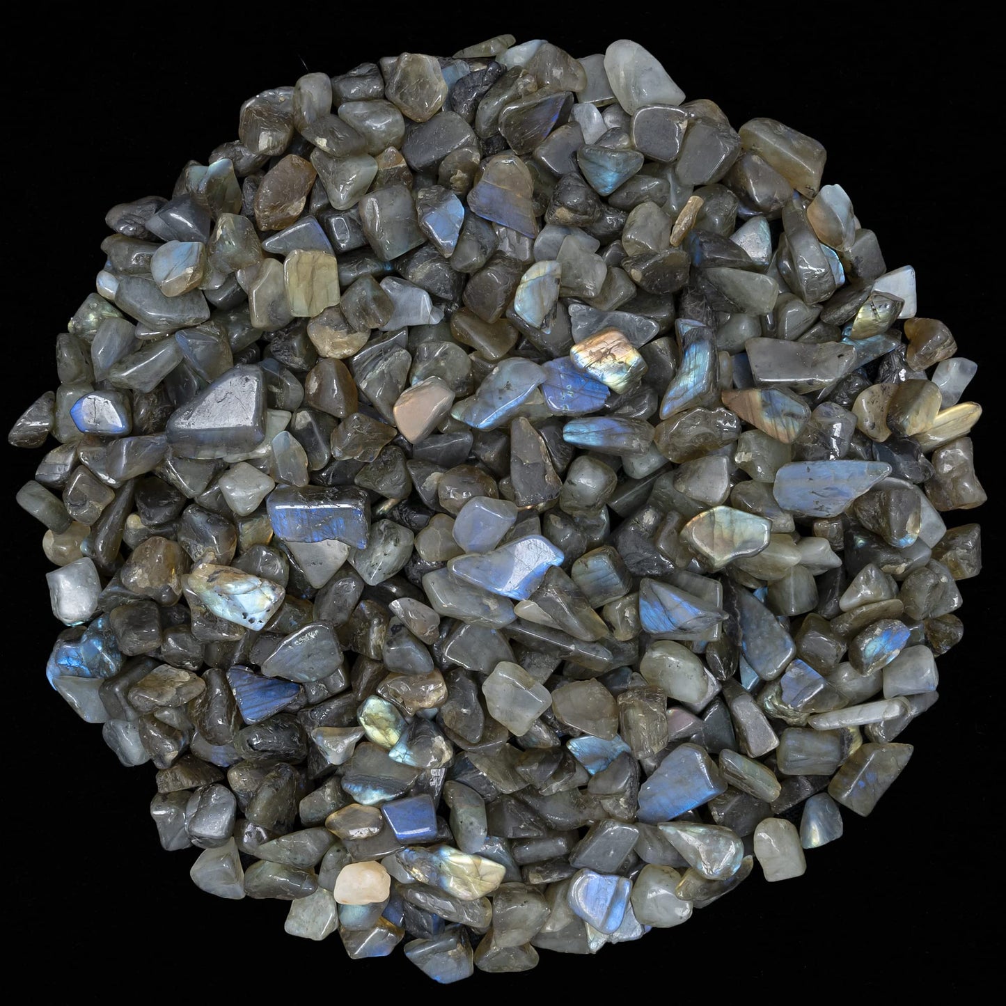 ZAICUS Labradorite Crystal Chips Bulk Gemstone Healing Crystal Natural Irregular Shaped Crushed Stone Reik Healing Tumbled Chips Crystal Chips for Witchcraft & Jewelry Making Home Decoration 1 Lb