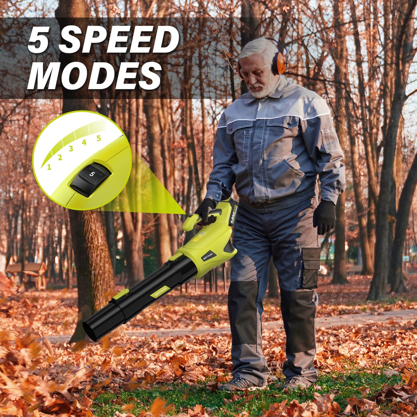 SEYVUM 20V String Trimmer and Leaf Blower Combo Kit, 12-inch Cordless Weed Trimmer with 6 Pcs Grass Cutter Spool Line, 500 CFM Electric Leaf Blower for Lawn Care with 2 X 4.0Ah Battery and Charger