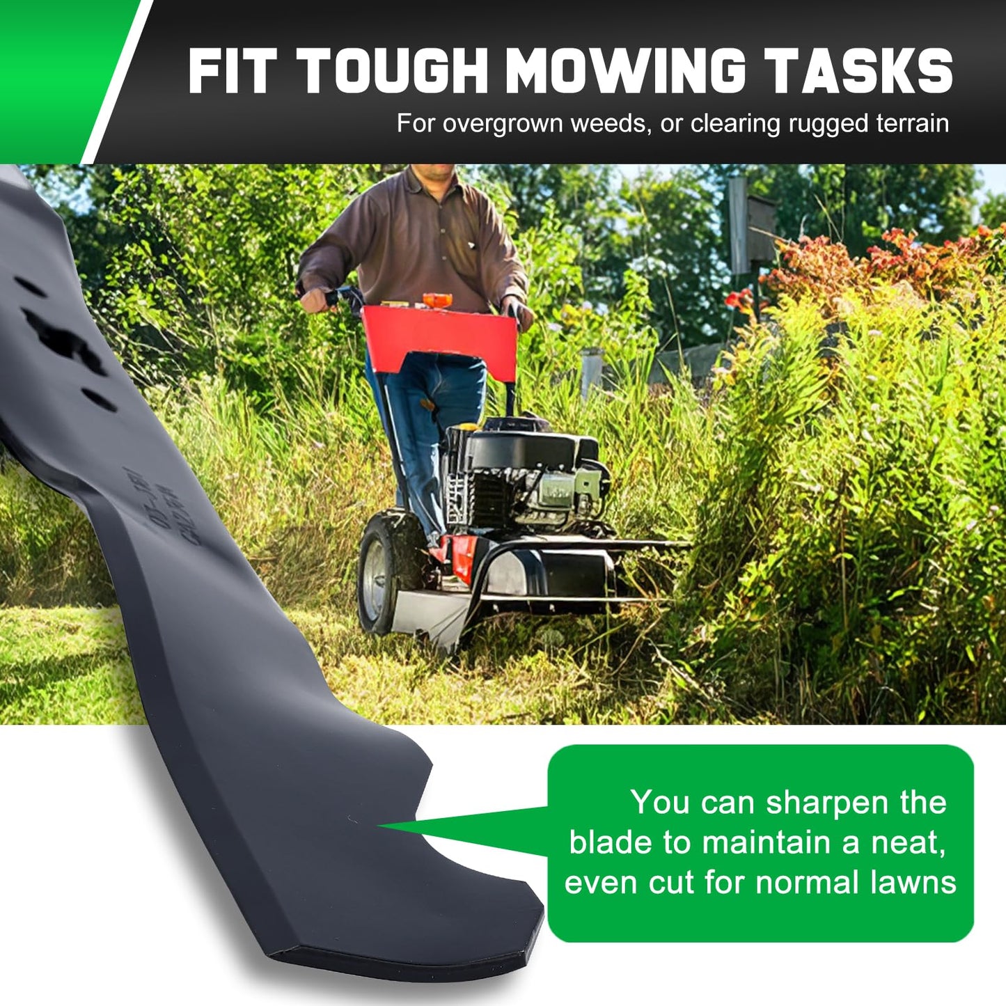 Grasscool TB110 942-0741A Mower Mulching Blade for Troy Bilt 21 inch Deck Mower TB240 TB230 TB130 TB200 TB160 TB210 TB280ES TB320 TB115 TB220 21" Walk Behind Push Mower Replace 742-0741A
