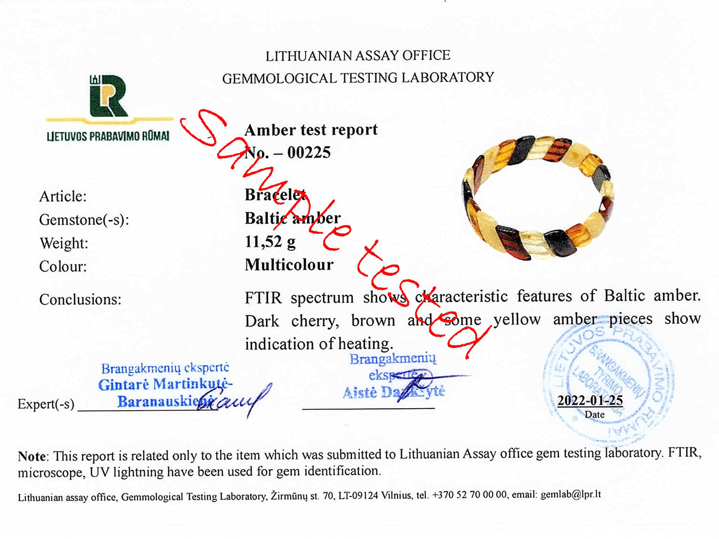 AMBERAGE Baltic Amber Stretch Bracelet for Women - Genuine Handmade Jewelry with Polished Multi-Colored Amber Beads - Elegant Elastic Bracelet Gift from Lithuania with Certificate of Authenticity