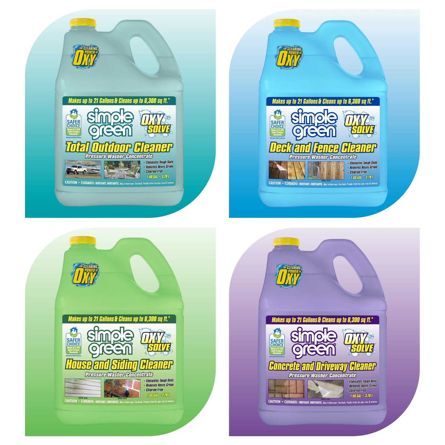 Simple Green Oxy Solve Concrete and Driveway Pressure Washer Cleaner, Purple, Unscented, 128 Fl.Oz