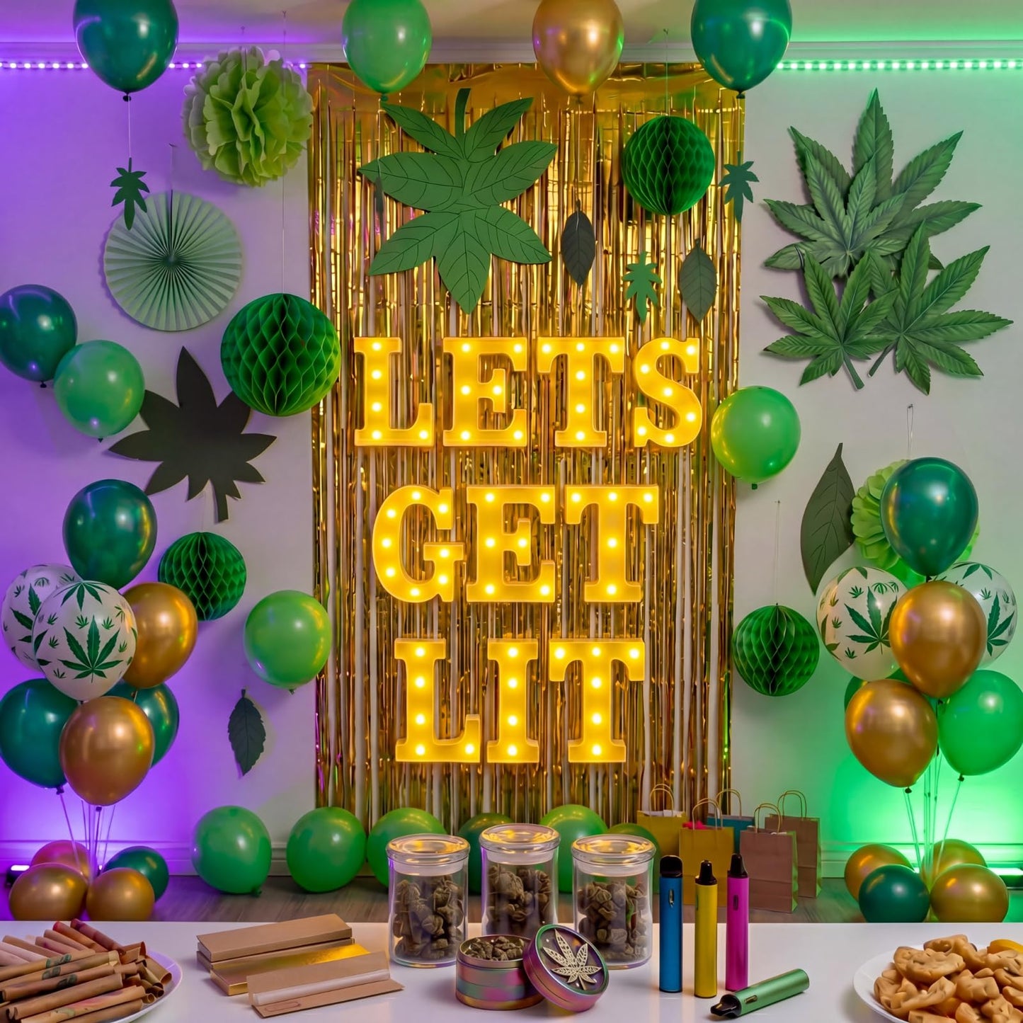 Honoson 10 Pcs Lets Get Lit Decorations for Adults, Birthday Light Decor Lets Get Lit Lights up Sign Indoor Table LED Neon Sign for Home Room Decorations