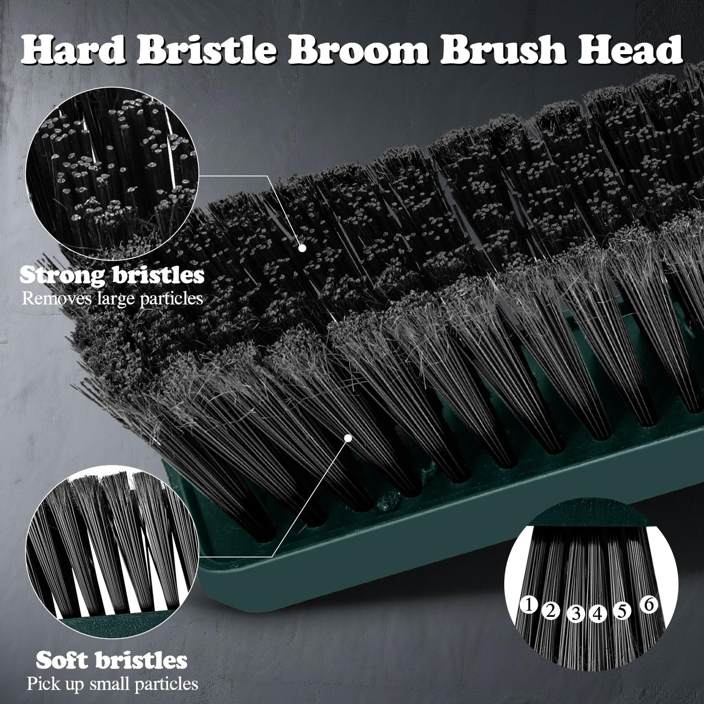 MASTERTOP 24" Push Broom Outdoor, Heavy Duty Garden Brush Broom with 58" Long Handle and Stiff Bristles,Commercial Outdoor Broom for Deck Driveway Garage Yard Patio Warehouse Concrete Floor Cleaning