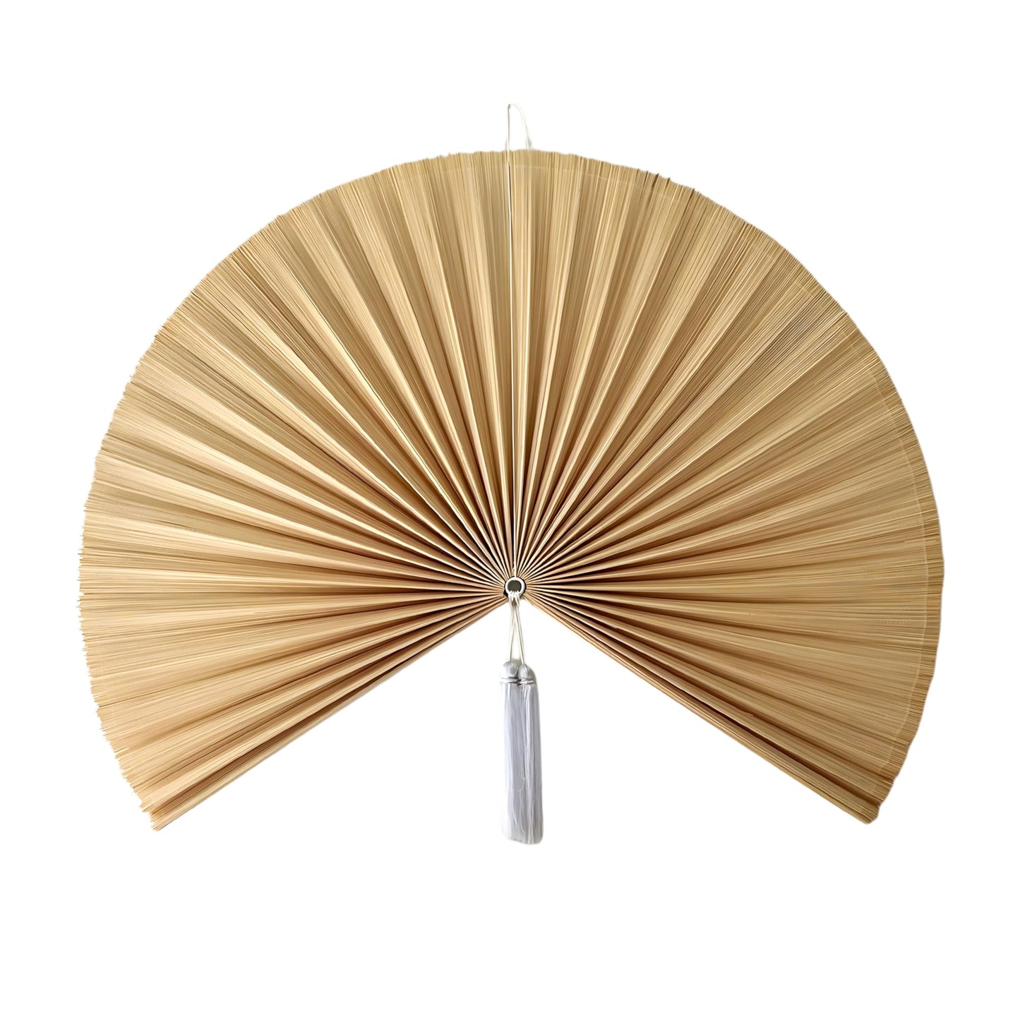 Chicvillage 60" Boho Bamboo Wall Fan Decor, Oversized Handwoven Natural Bamboo Fan, Japanese Asian Wall Art, Statement Wall Decor for Bedroom, Living Room (Beige)