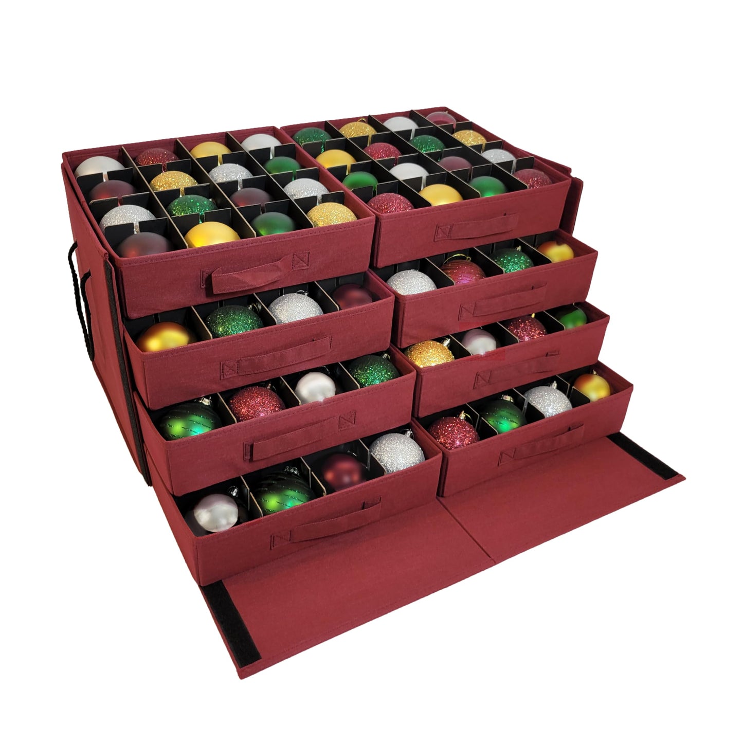 612 Vermont Christmas Ornament Storage Box with Adjustable Acid-Free Dividers, Holds 128 – 3 Inch Ornaments (SB-40043-VT)