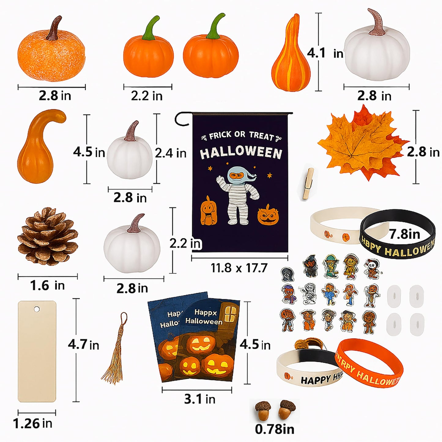 96PCS Holiday & Thanksgiving Decorations Set – Artificial Pumpkins, Maple Leaves, Acorns & Pinecones for Rustic Table Centerpieces, Christmas Transition, New Year Displays & Tiered Trays