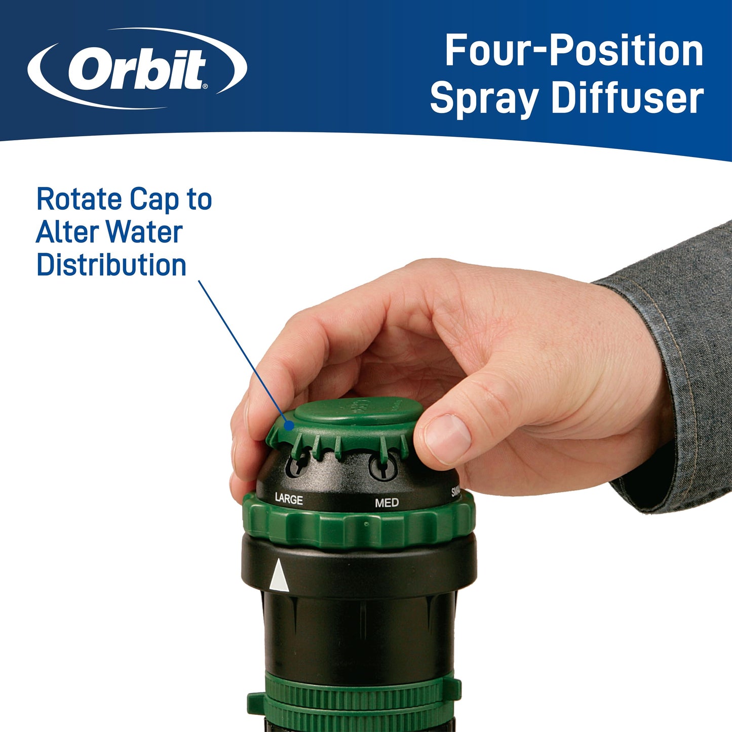Orbit 58573N H2O-Six Gear-Drive Sprinkler on Metal T-Spike