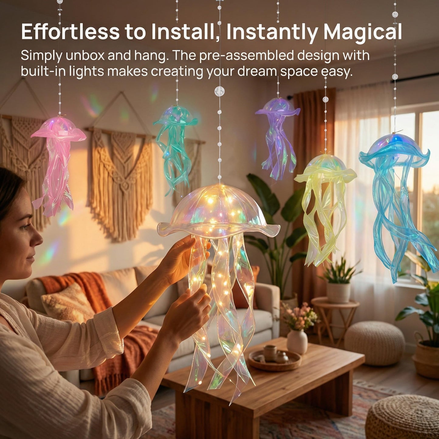 12 PCS LED Jellyfish Lanterns, Hanging Ceiling Lanterns for Ocean Themed Decor, Birthday Party Decorations, LED Jellyfish Decorations for Fun Pool Party Ocean Theme