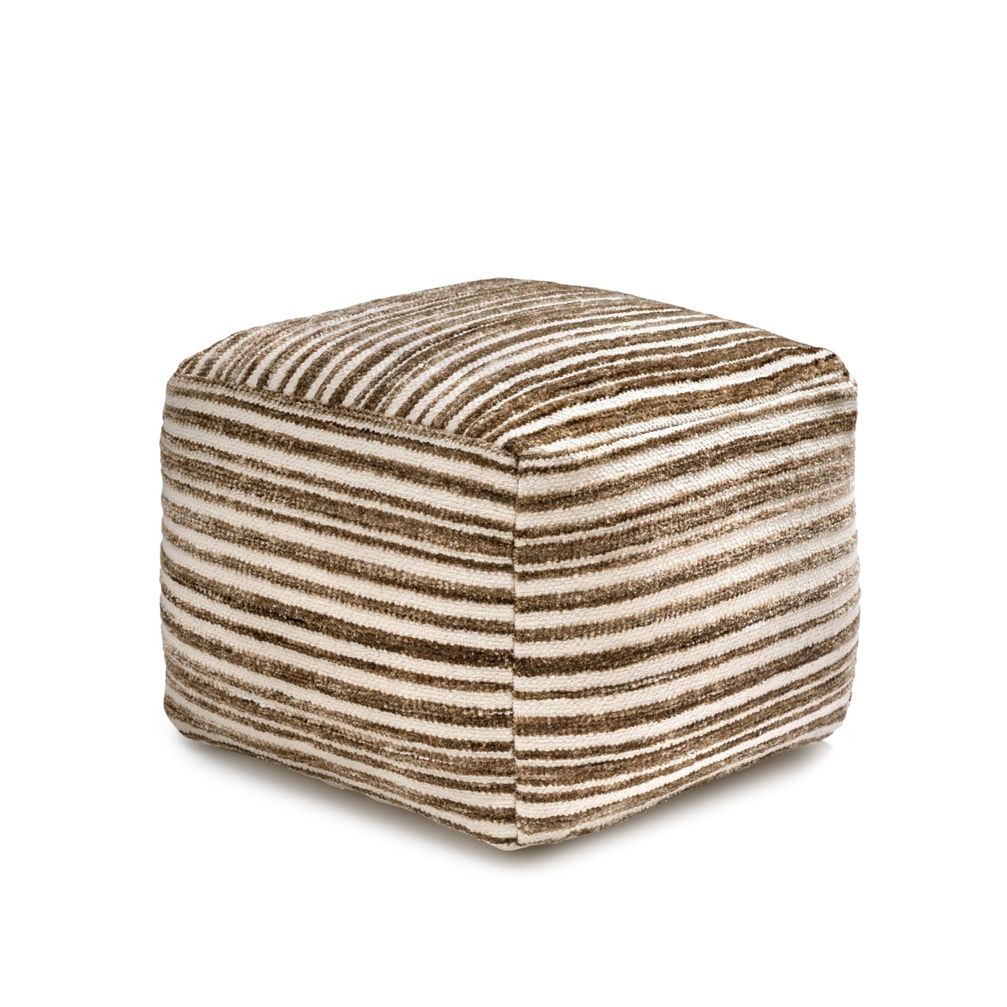 Anji Mountain Pouf Ottoman Foot Rest, Handmade Ottoman Pouf, Comfortable Foot Stool, Decorative Floor Seating for Living Room Decor, Bedroom & Home Décor Accent - Brown