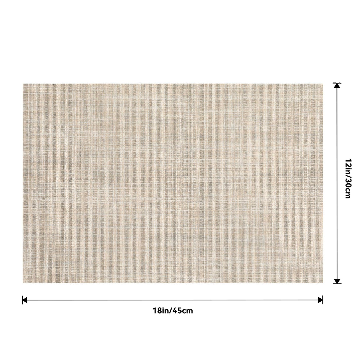 Leetaltree Beige Placemats Set of 4 - Heat Resistant Non-Slip Place mats for Dining Table, Washable Durable PVC Vinyl Woven Table Mats（Beige, 4）