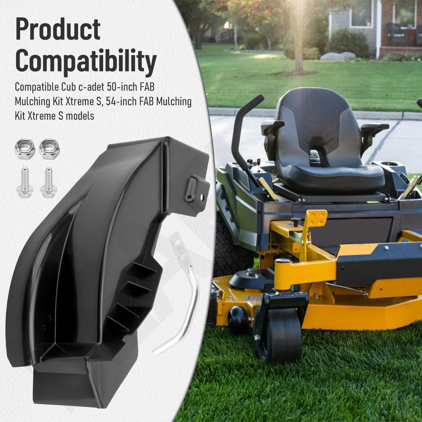 LEAFLEX 631-08129 Mulch Plug Replacement Compatible with Cub c-adet 54 Inch FAB Mulch Kit Xtreme S- Lawn Mower Mulching Kit Accessory, Helps Reduce Cleaning Frequency and Saves Working Time