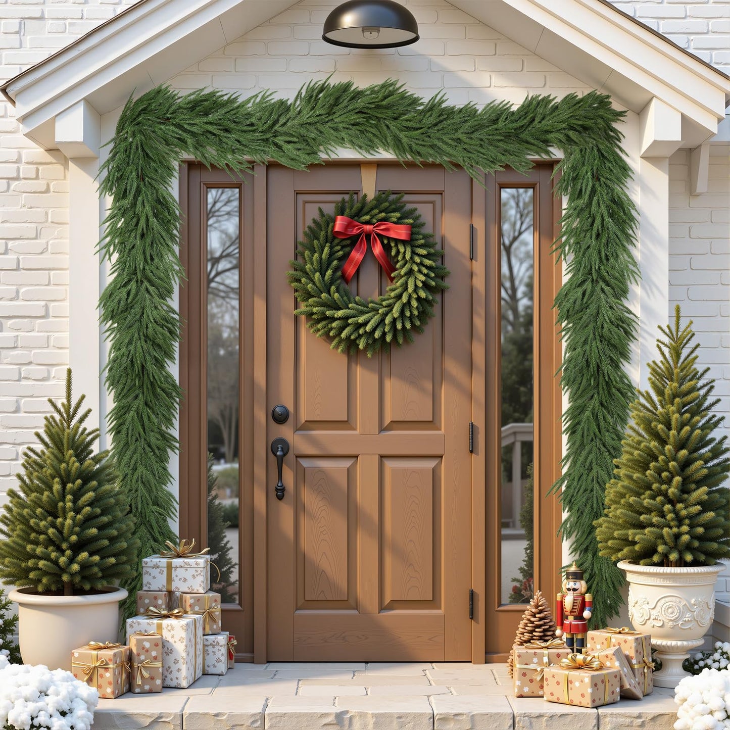 6ft Artificial Christmas Garland, Real Touch Norfolk Pine Garland - Pine Garland, Greenery Christmas Garland for Mantle, Table, Fireplace, Indoor, Outdoor Christmas Decorations