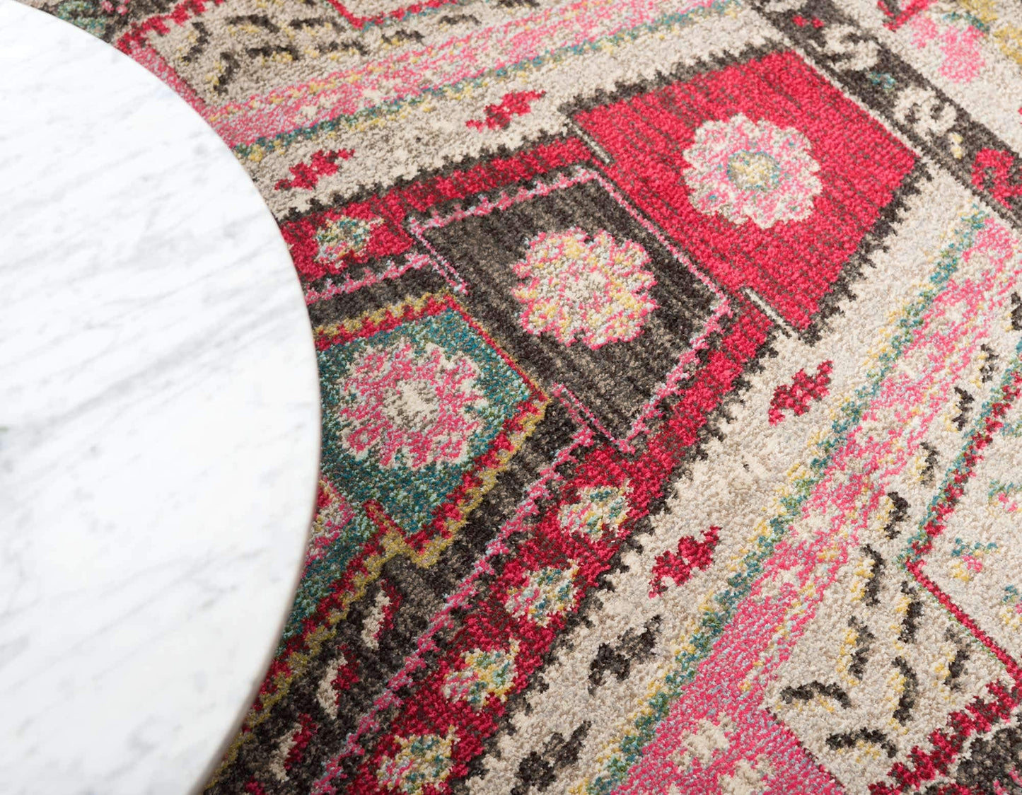 Unique Loom Sedona Collection Southwestern, Geometric, Border, Over-Dyed, Modern, Tribal, Abstract Area Rug (5' 0 x 8' 0 Rectangular, Multi/Beige)