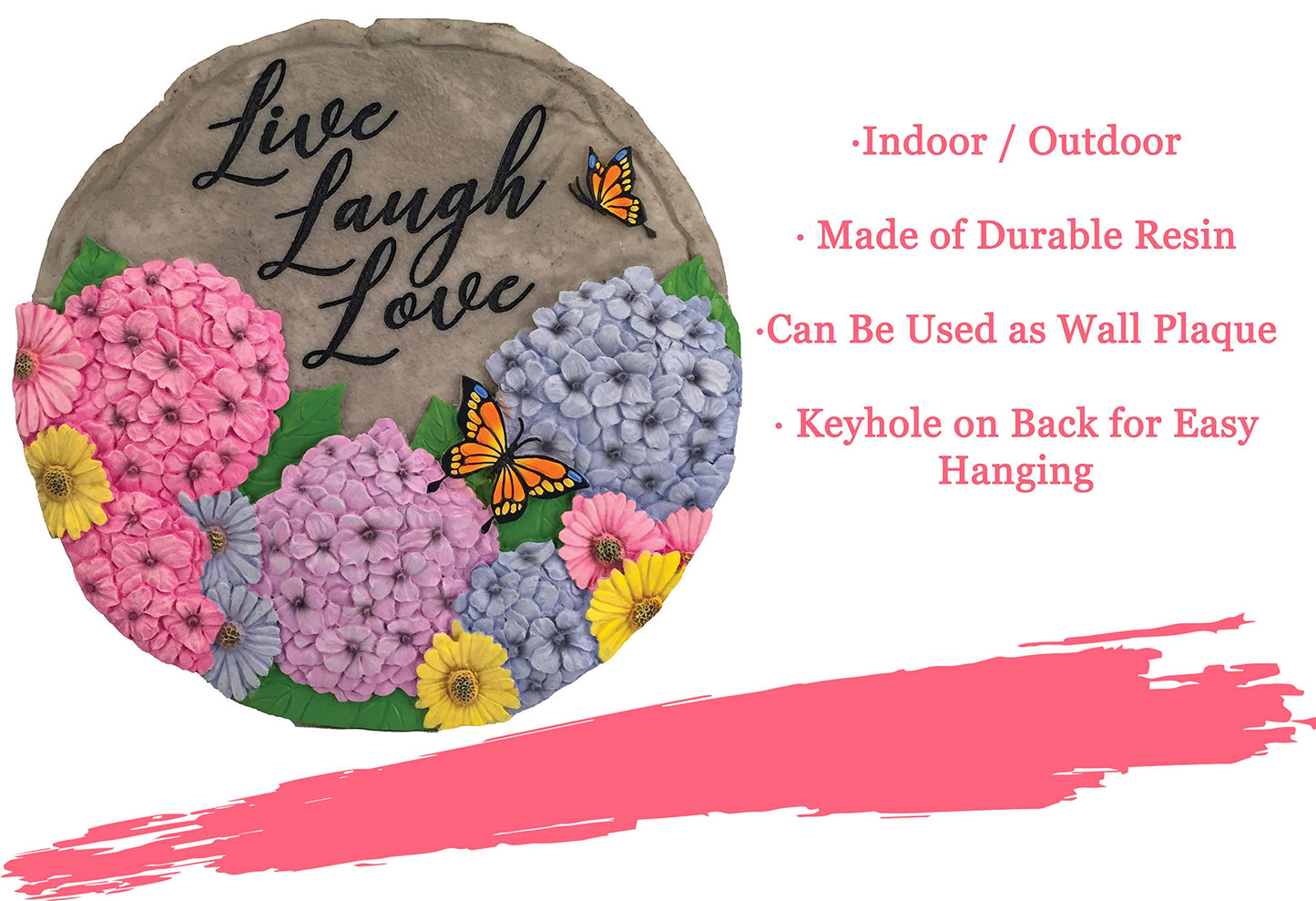 Spoontiques 13238 Live Laugh Love Stepping Stones, Multicolored