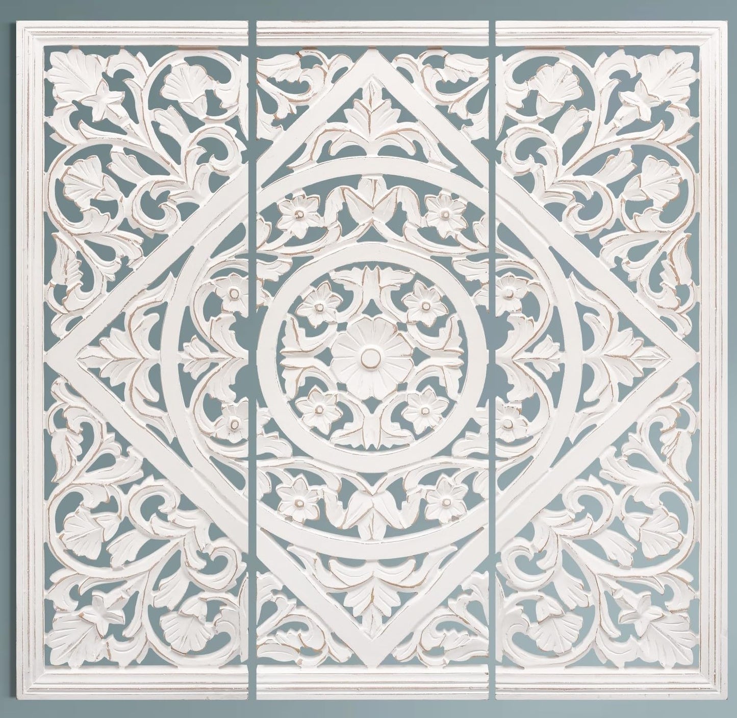 James Symfony Decorative Wall Panels - Living Room Wall Art Decor, Bedroom Decor, Christmas Wall Decor, Set of 3 - 36x12 Inch White