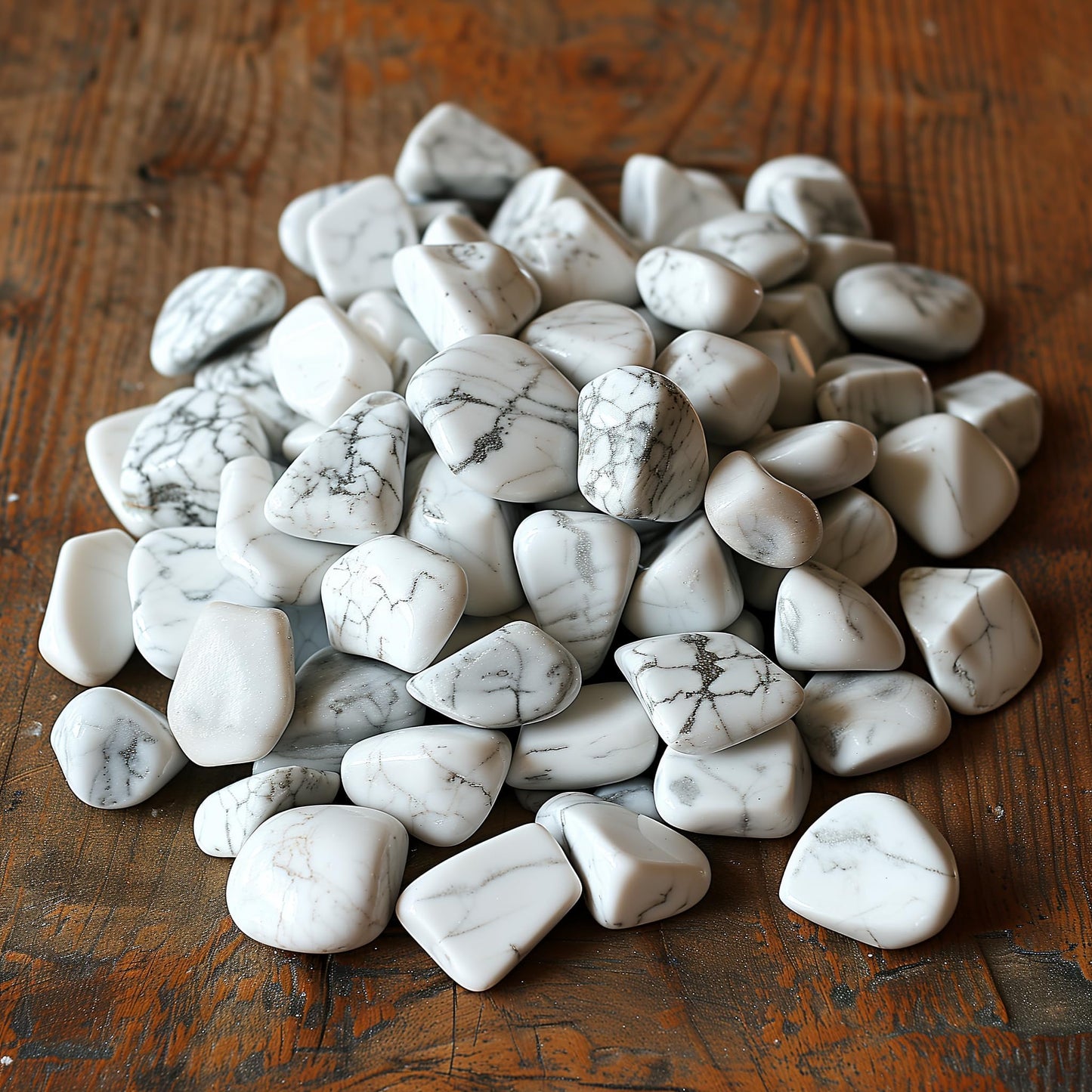 SigMntun Polished Howlite Crystal Chips 200 Pcs - 0.3" 10 oz Tumbled Stone Chips Crushed Sea Glass Stones Healing Reiki Crystal Jewelry Making Home Decoration