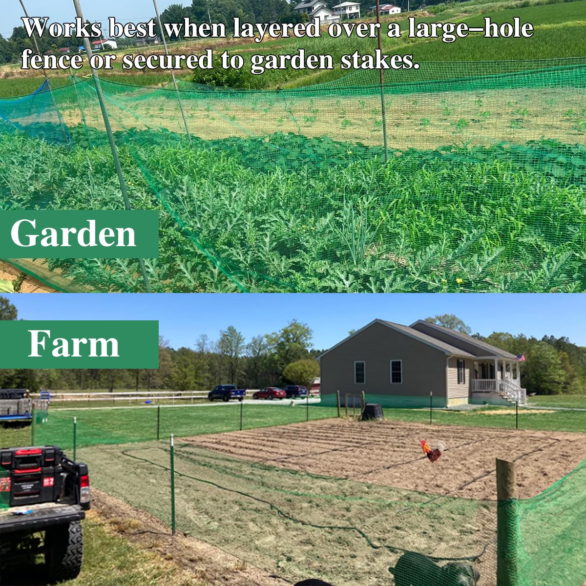 Hortifan Garden Fence Temporary Fence, 4'x100' with 50 Zip Ties, Plastic Fencing Safety Fence Snow Fence, Construction Fencing for Yard, Deer, Pet, Rabbits, Chicken, Dogs, Animal Barrier, Green