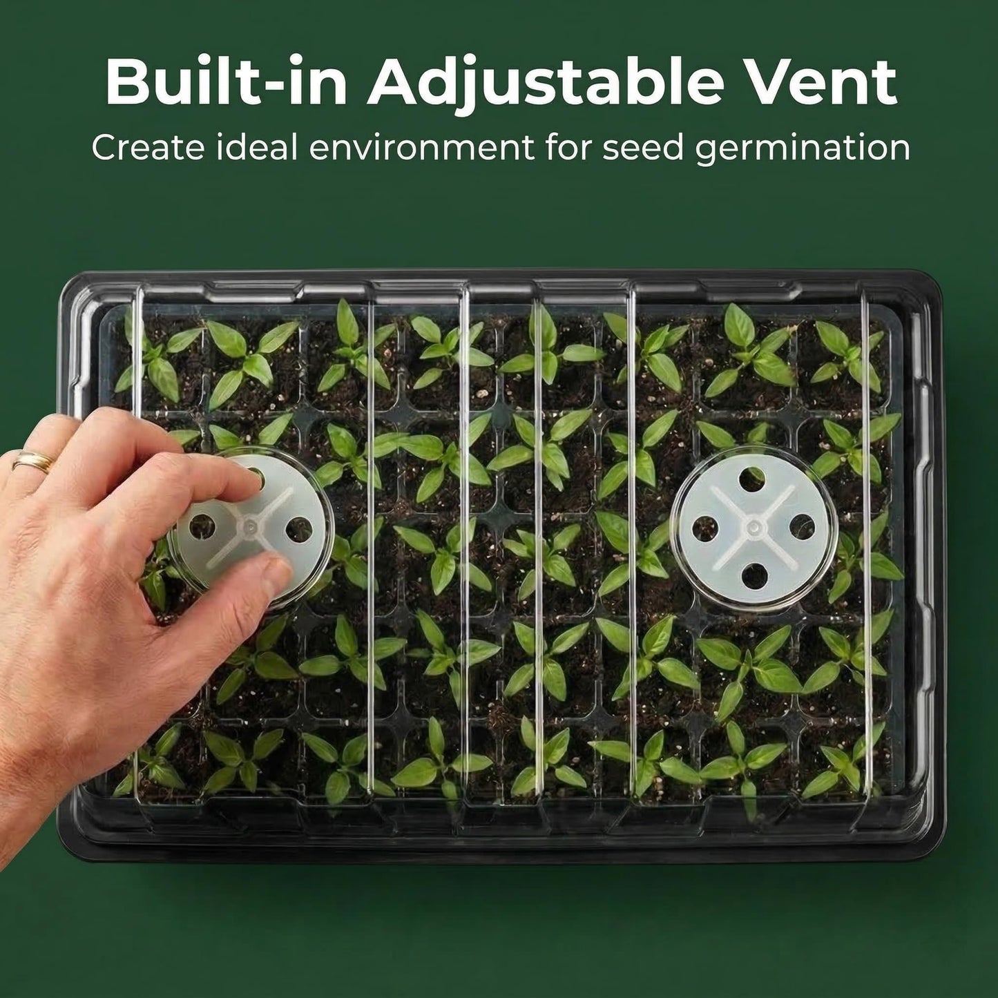 Gardzen 10-Set Garden Propagator Set, Seed Tray Kits with 400-Cell, Seed Starter Tray with Dome and Base 15" x 9" (40-Cell Per Tray)