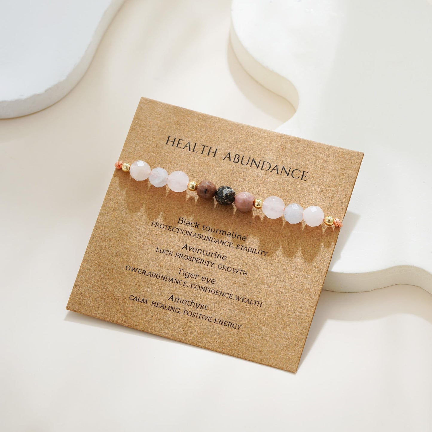 Fezodo Self Love Bracelet Gifts for Women Men, Inspirational Crystal Healing Stones Bracelets Healing Spiritual Crystal Gemstone Gift for Friends Women Men