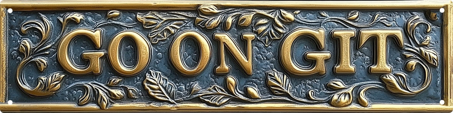 Go On Git Street Sign Retro Funny Wall Decor Metal Tin Signs Fall Season Horror Theme Inappropriate Humor Bar Home College Dorm Decor 16x4 in