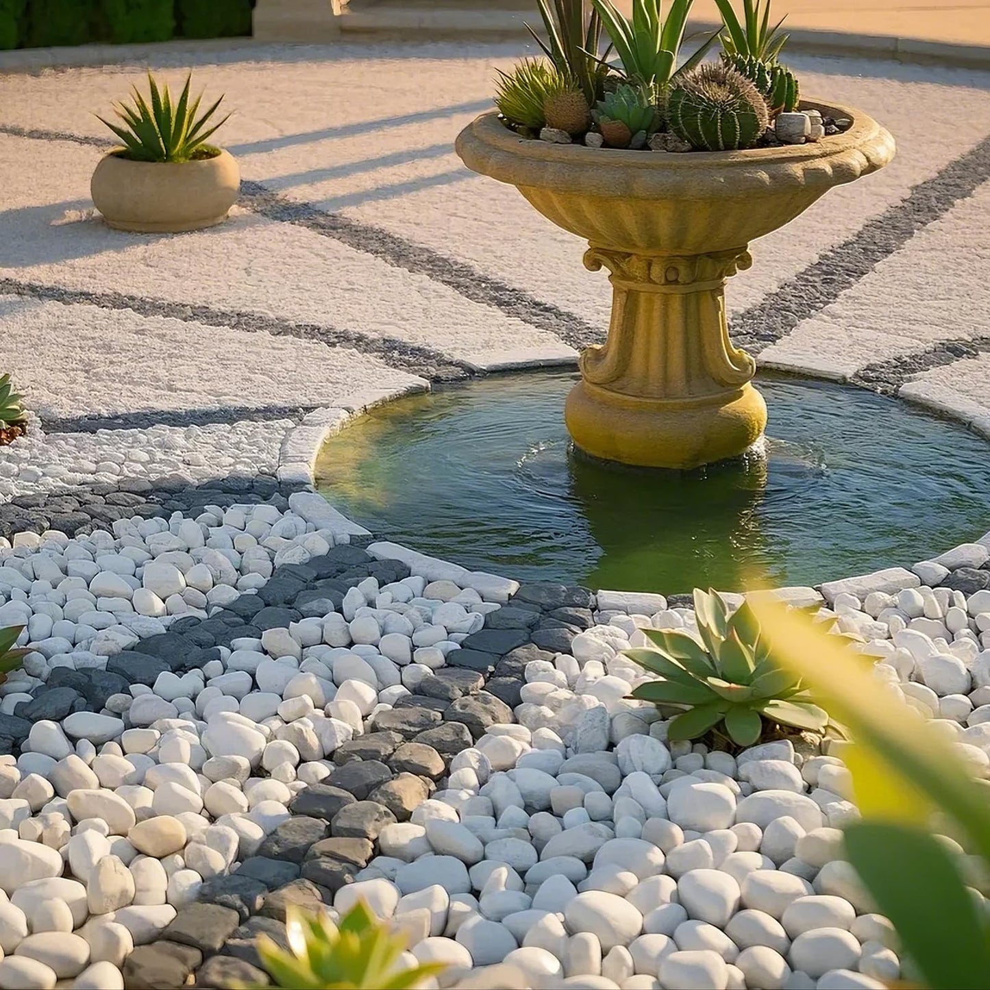 GreenVibe Large River Rocks for Landscaping, 40lbs Aquarium Rocks, 3-4 Inch White Pebbles for Indoor Plants, Natural Stones for Garden Paving Plant Rocks Crafting Walkways